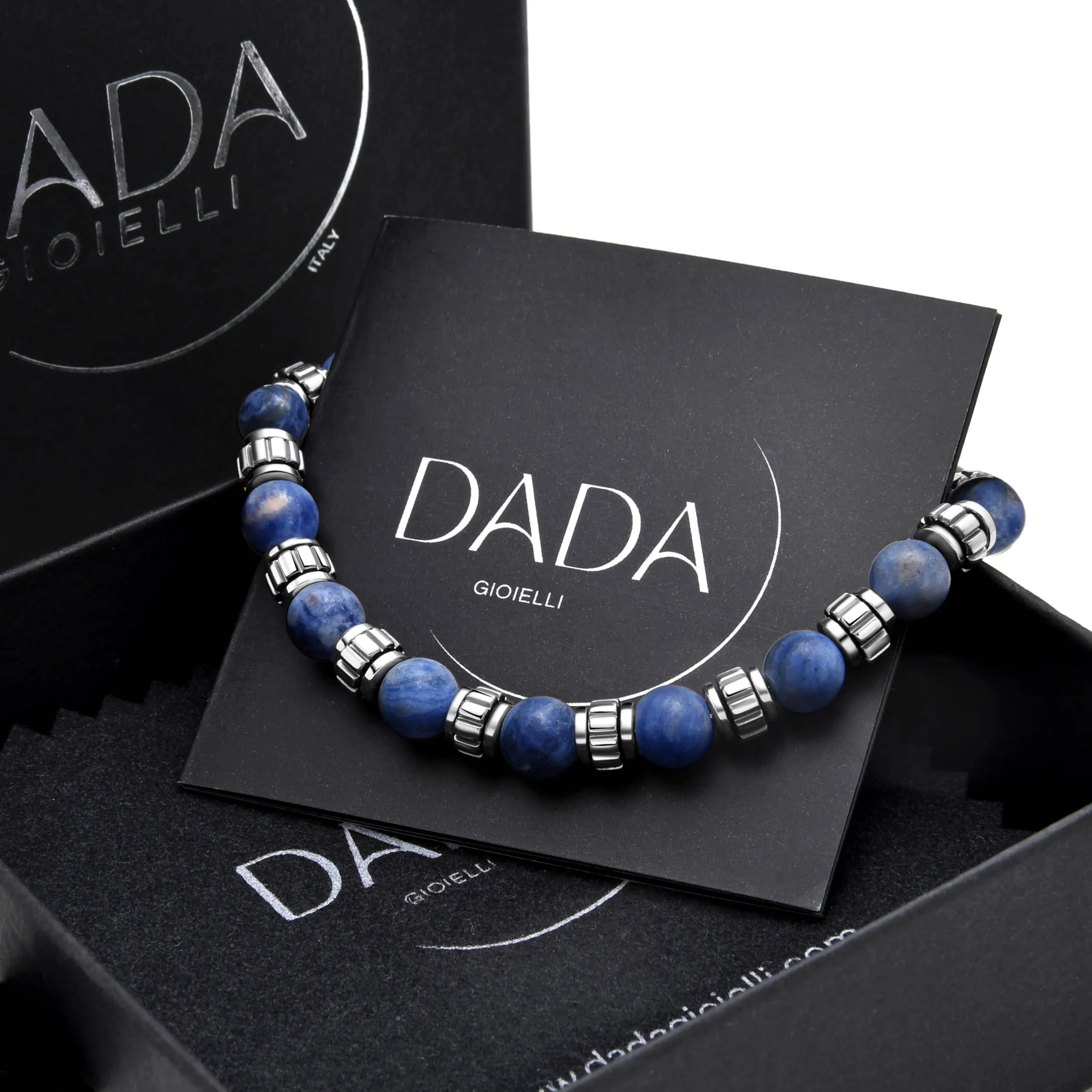 Dada Gioielli Bracciale Uomo in Pietra Naturale 6mm Sodalite - immagine 2