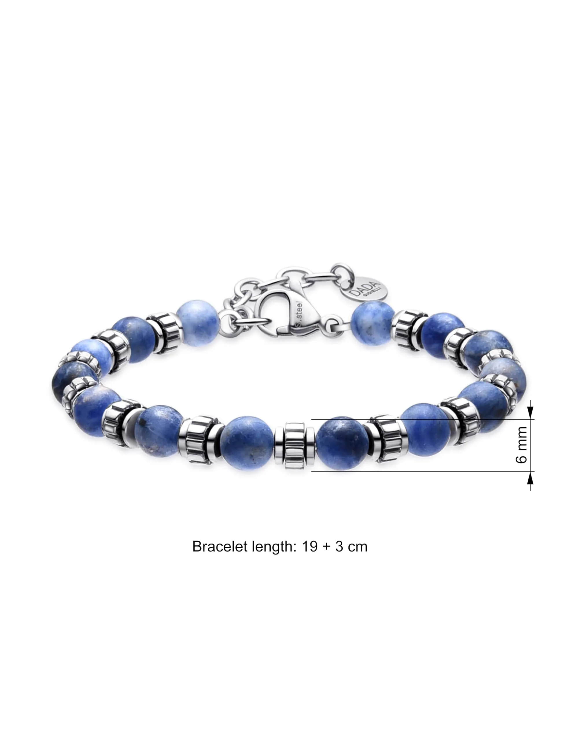 Dada Gioielli Bracciale Uomo in Pietra Naturale 6mm Sodalite - immagine 4