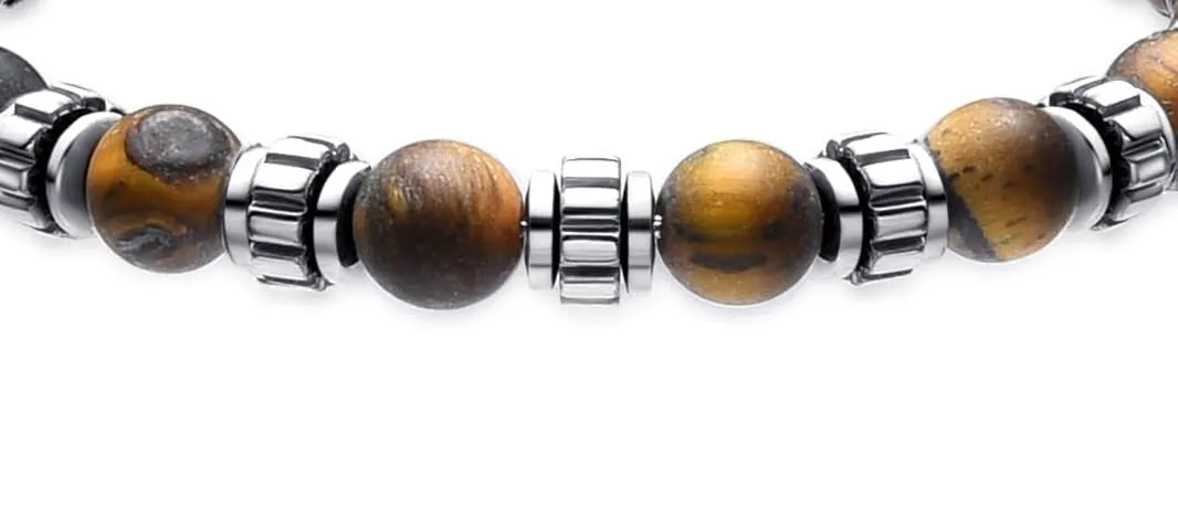 Dada Gioielli Bracciale Uomo in Pietra Naturale 6mm Occhio di Tigre - immagine 3