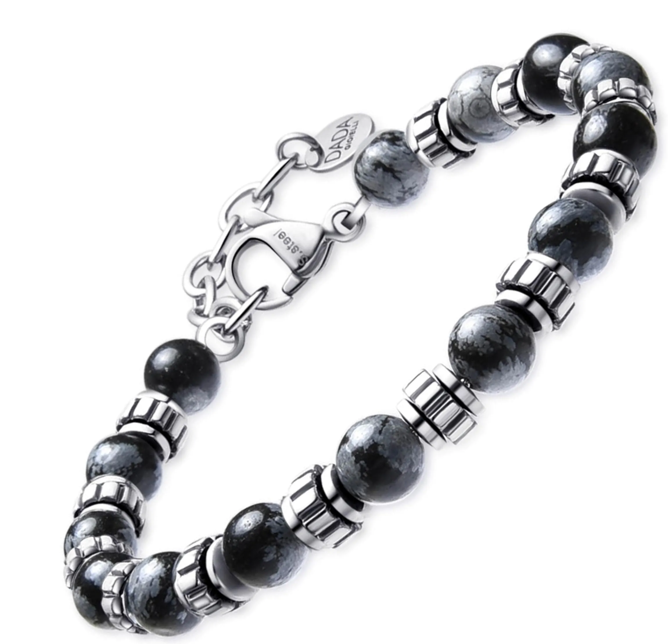 Dada Gioielli Bracciale Uomo in Pietra Naturale 6mm Ossidiana Nera - immagine 1
