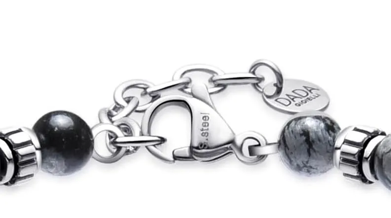Dada Gioielli Bracciale Uomo in Pietra Naturale 6mm Ossidiana Nera - immagine 5