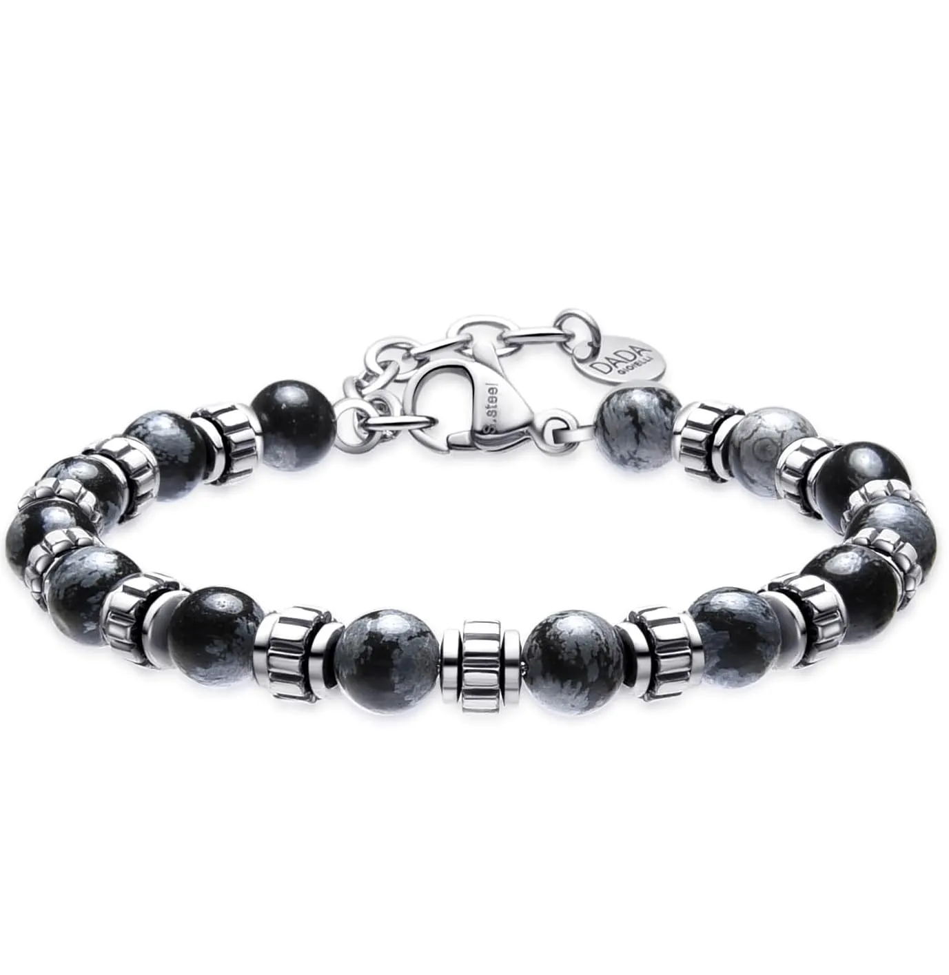 Dada Gioielli Bracciale Uomo in Pietra Naturale 6mm Ossidiana Nera - immagine 7