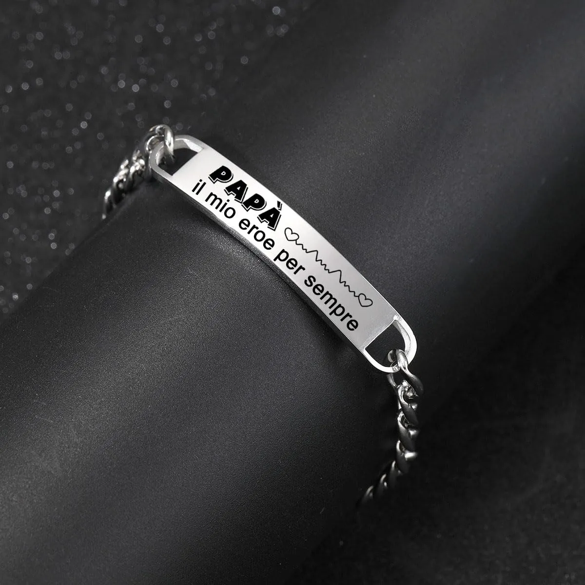 LUODAN Bracciale per Papà in Acciaio Inossidabile - immagine 2