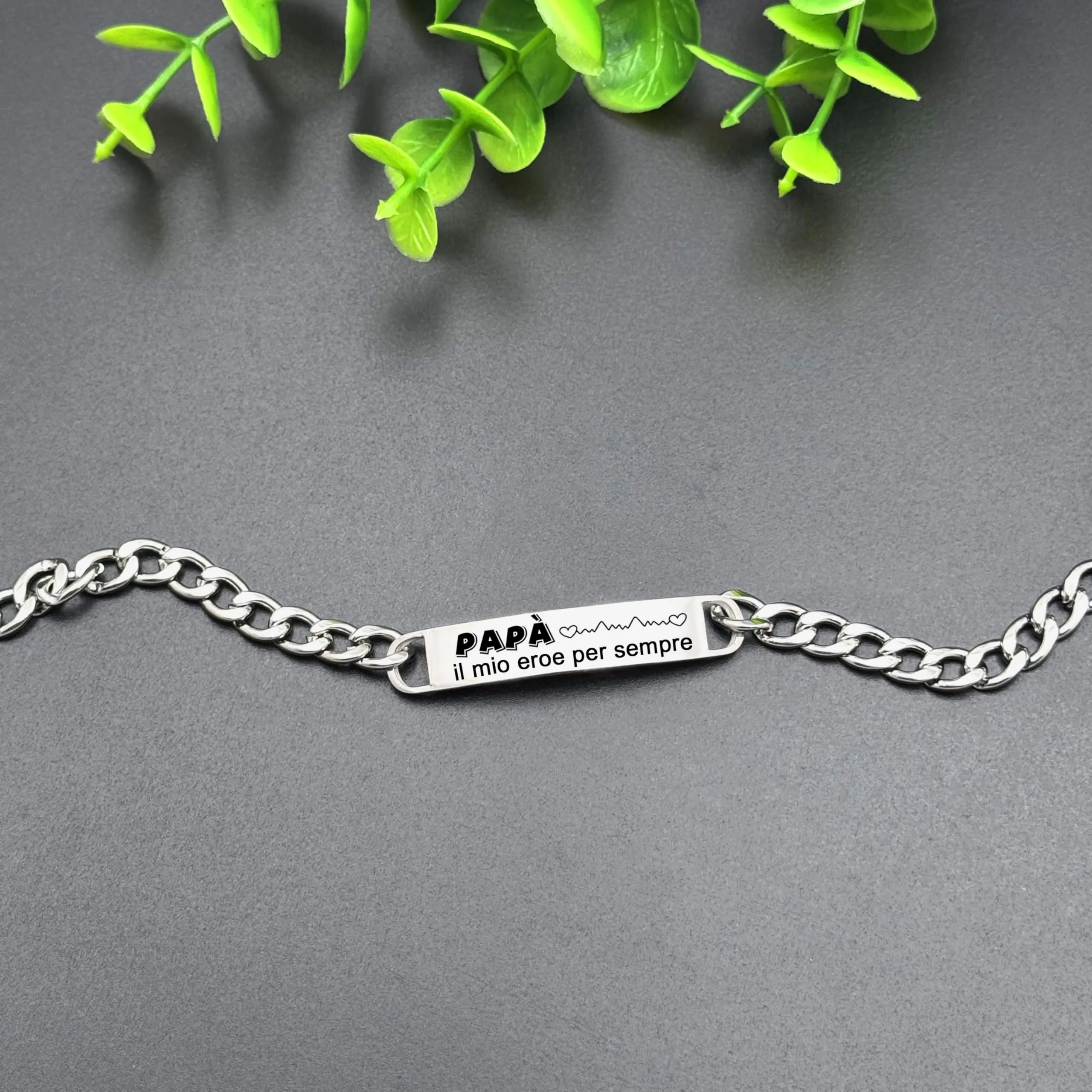 LUODAN Bracciale per Papà in Acciaio Inossidabile - immagine 3