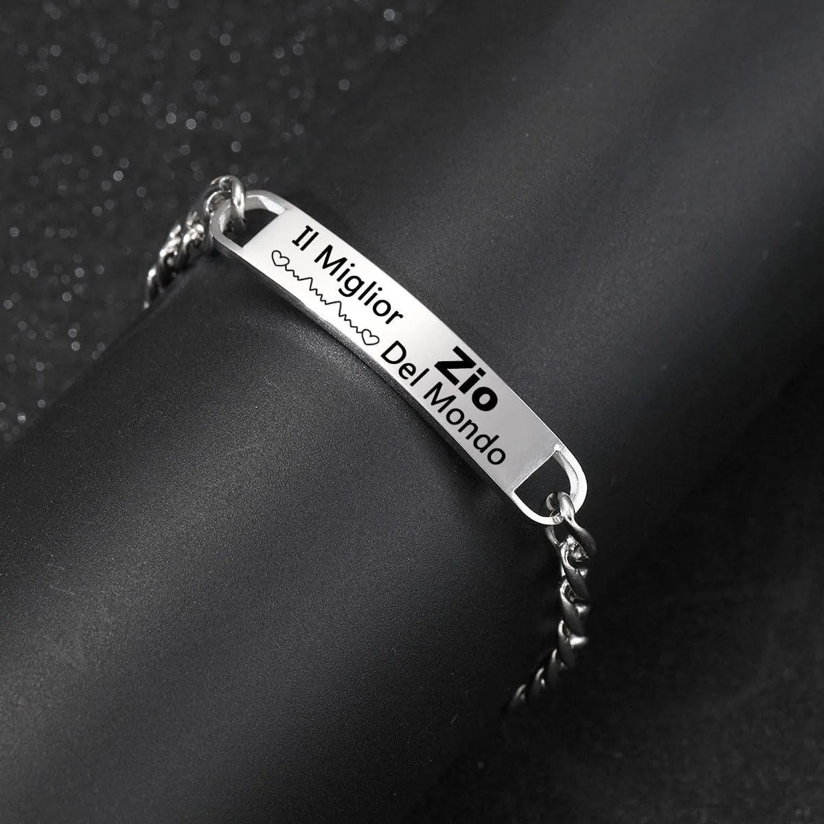 LUODAN Bracciale per Zio in Acciaio Inossidabile - immagine 2