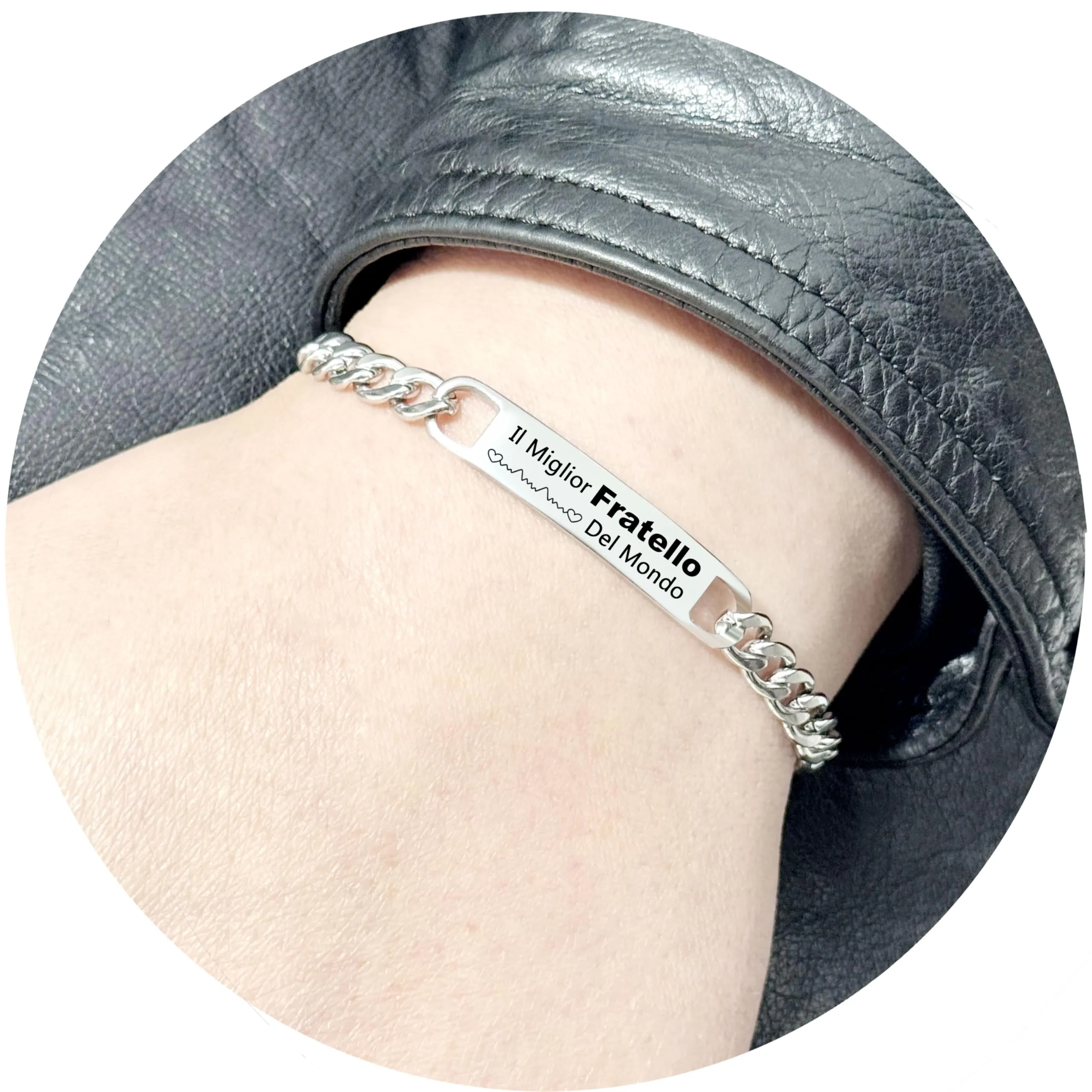 LUODAN Bracciale in Acciaio Inossidabile per Uomo (Fratello2) - immagine 5