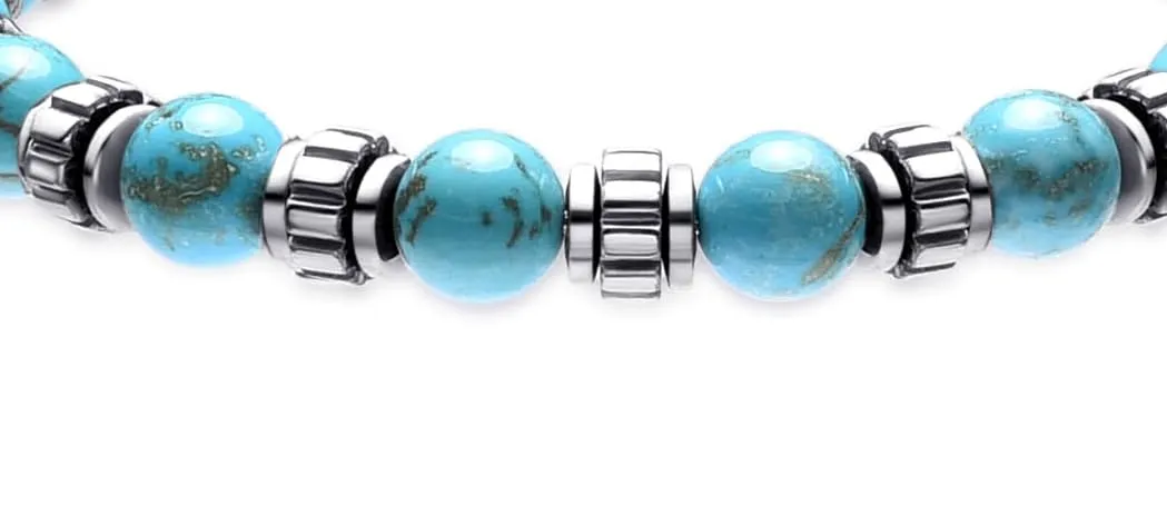 Dada Gioielli Bracciale Uomo in Pietra Naturale 6mm Turchese - immagine 3