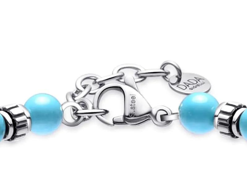 Dada Gioielli Bracciale Uomo in Pietra Naturale 6mm Turchese - immagine 5