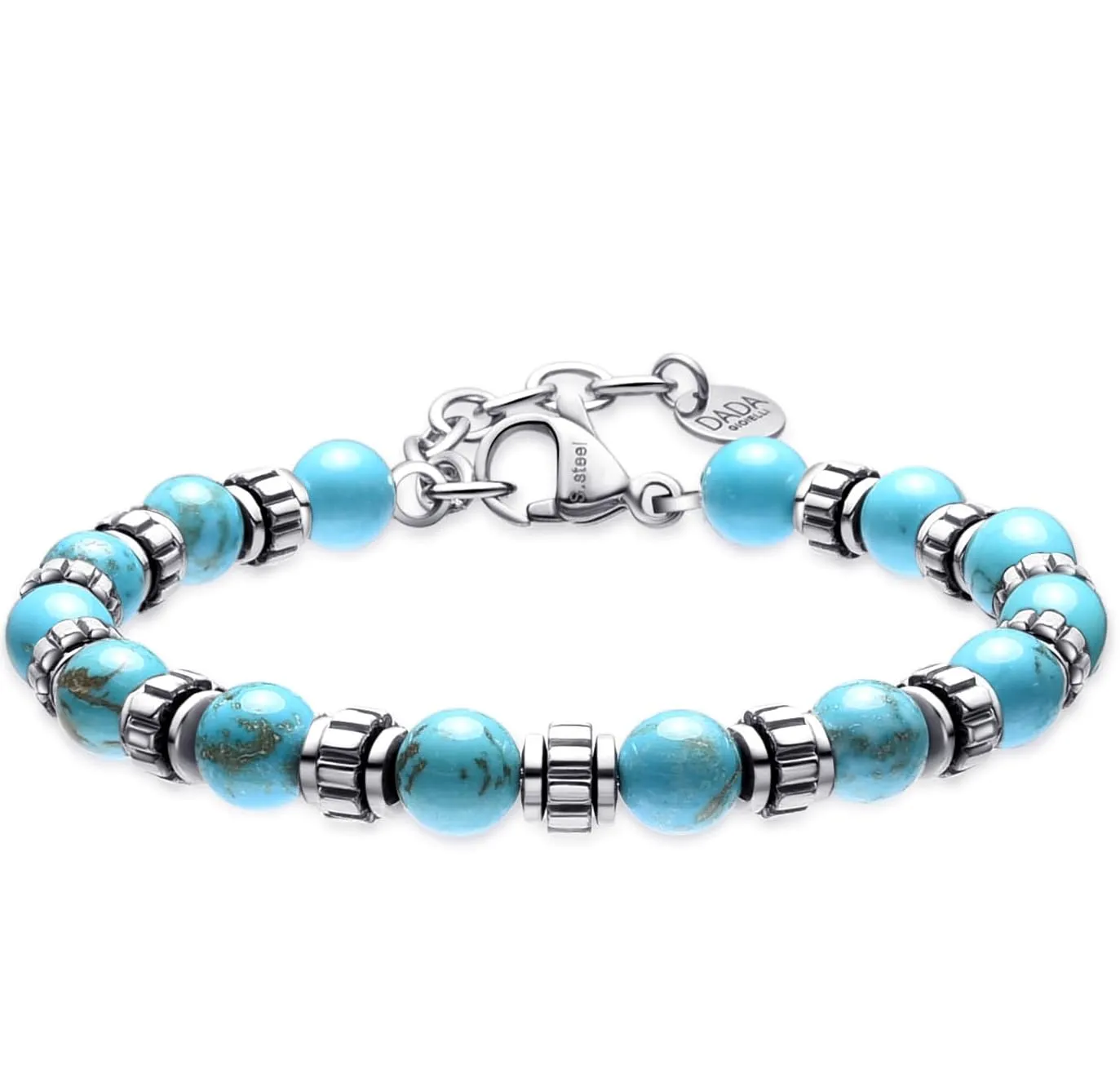 Dada Gioielli Bracciale Uomo in Pietra Naturale 6mm Turchese - immagine 7