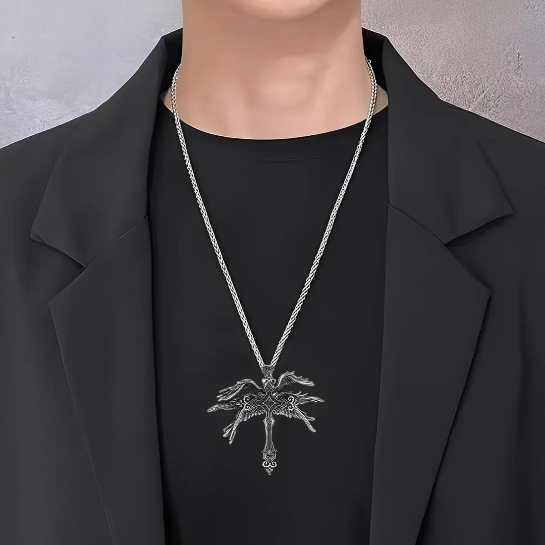GONZTEL Collana Crocifisso Gotica in Argento Vintage per Donne e Uomini - immagine 5