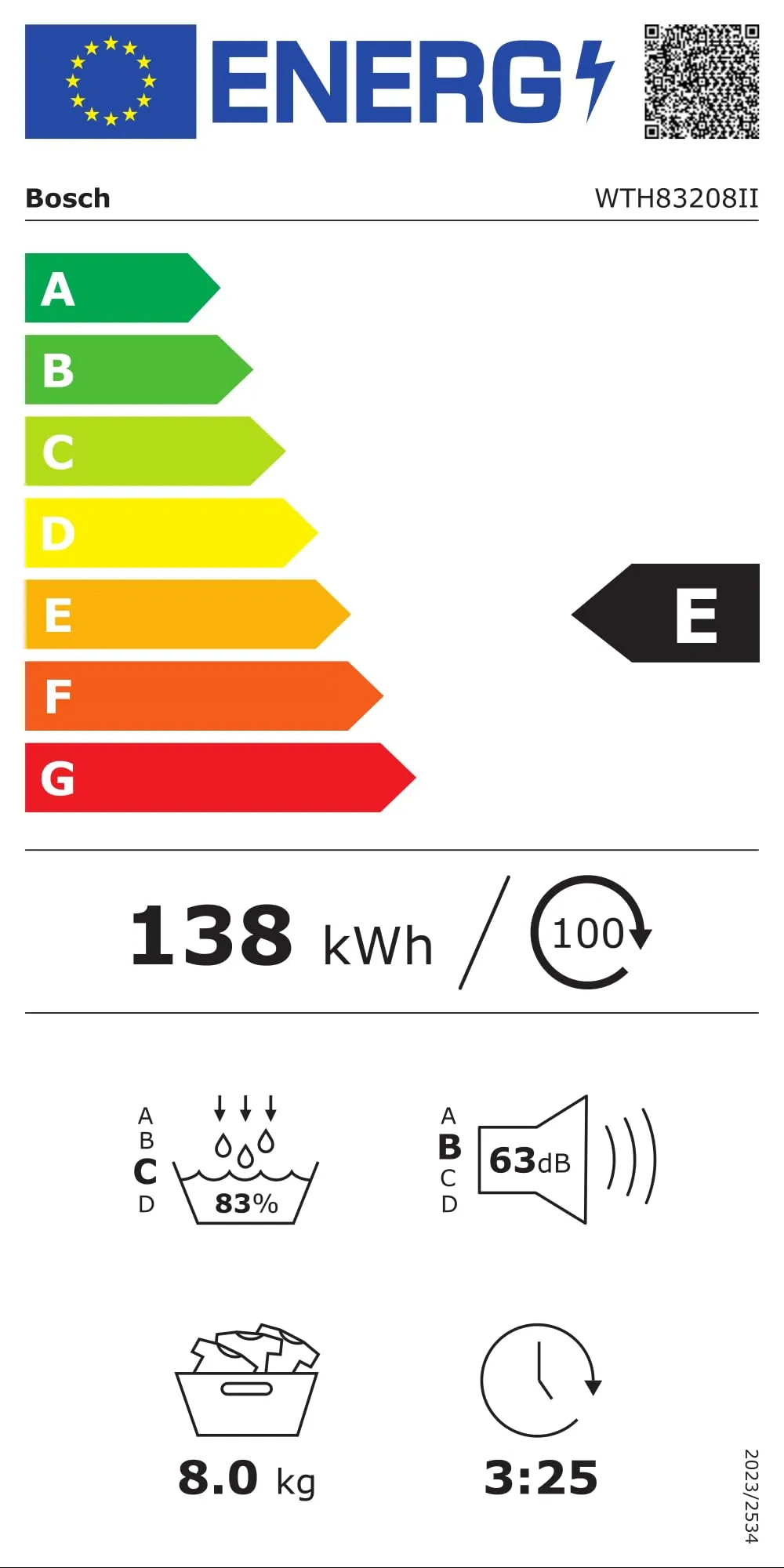 Bosch Serie 4 WTH83208II Asciugatrice a pompa di calore 8kg Bianco - immagine 13
