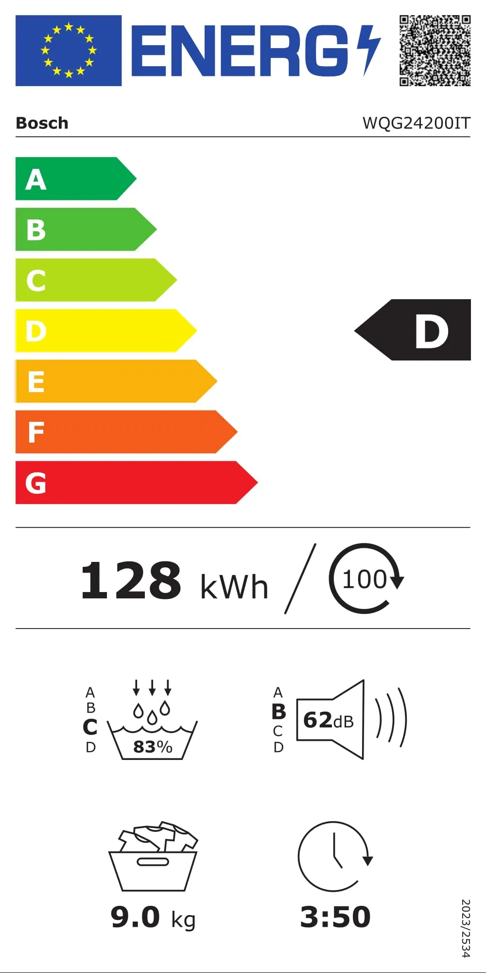 Bosch Serie 6 WQG24200IT Asciugatrice a pompa di calore 9kg Bianco - immagine 15
