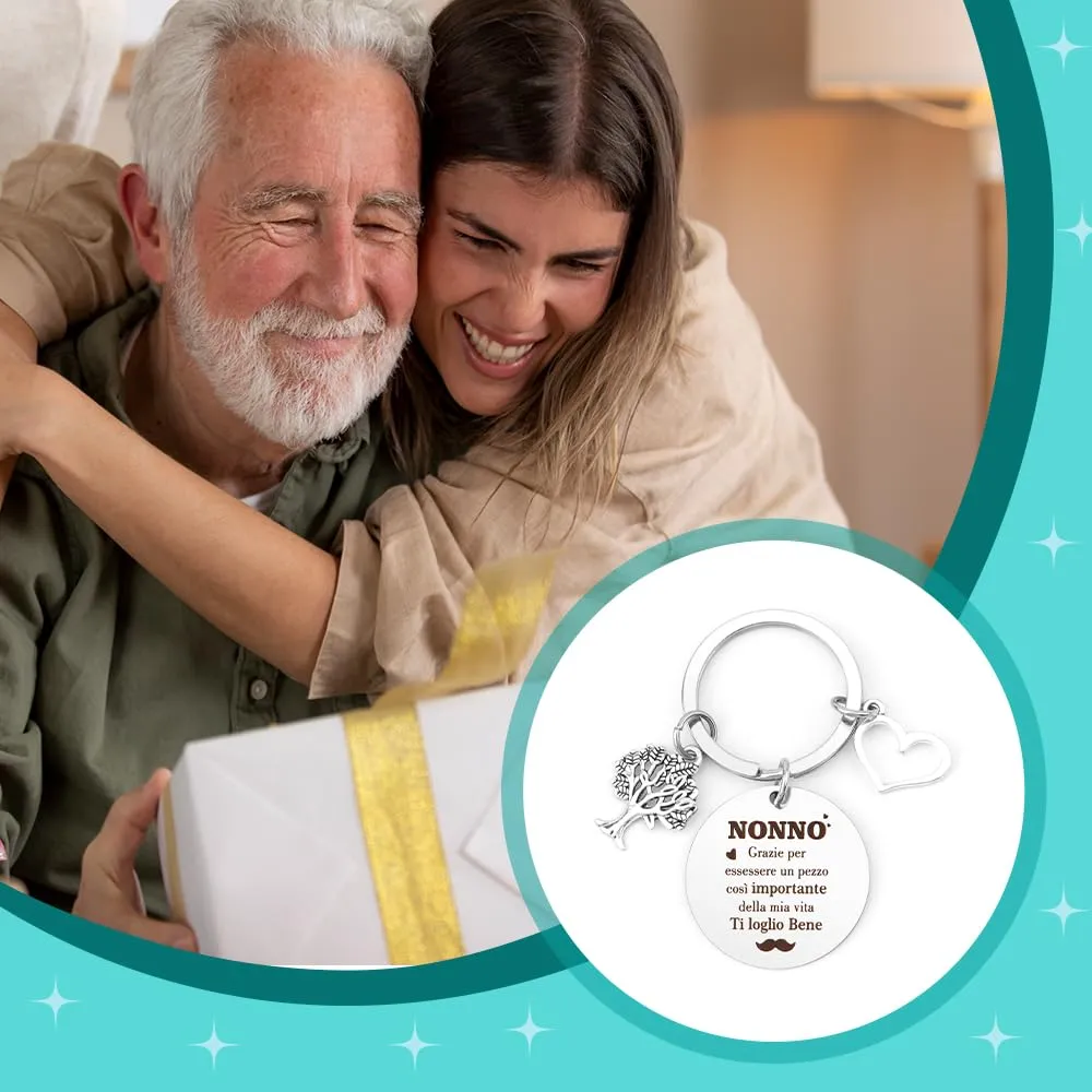 XiuGlimpse Portachiavi per Nonno in Acciaio Inossidabile - immagine 6