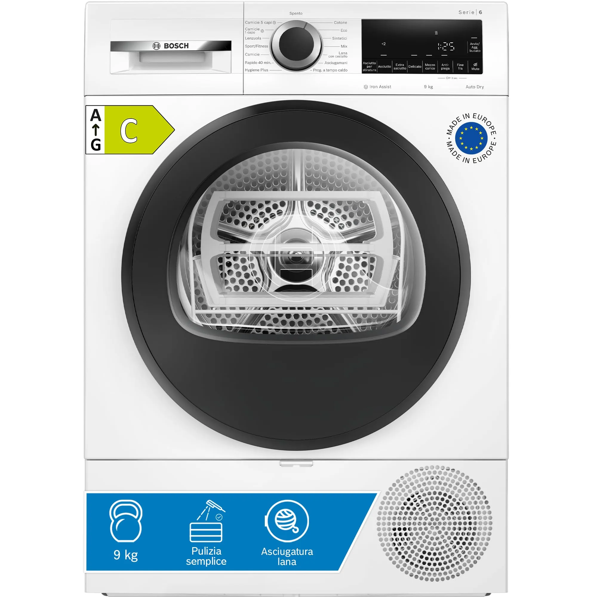 Bosch Serie 6 WQG243C0II Asciugatrice a pompa di calore 9kg Bianco - immagine 1