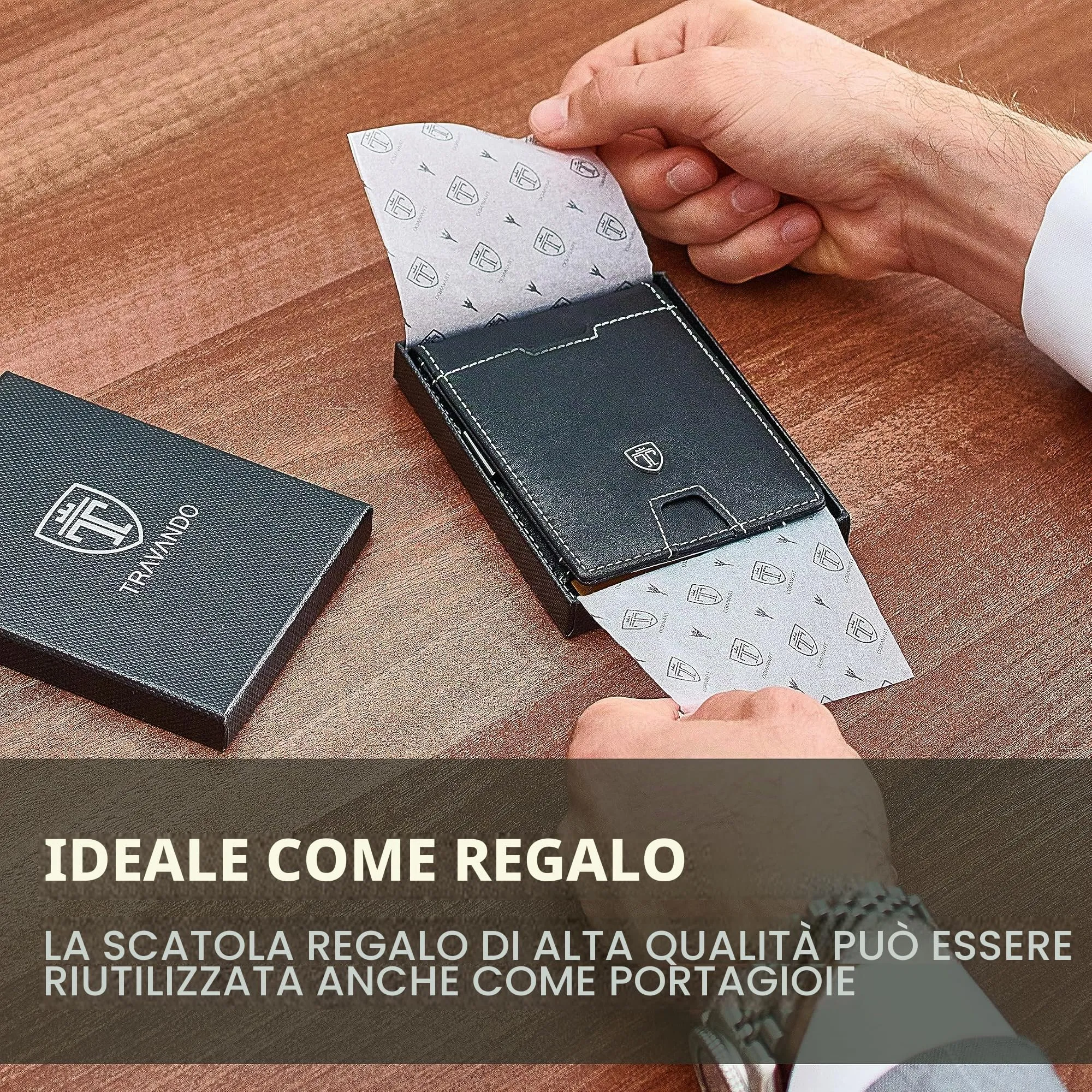TRAVANDO Portafoglio Uomo London RFID Slim con Clip per Contanti e Porta Carte di Credito - immagine 6