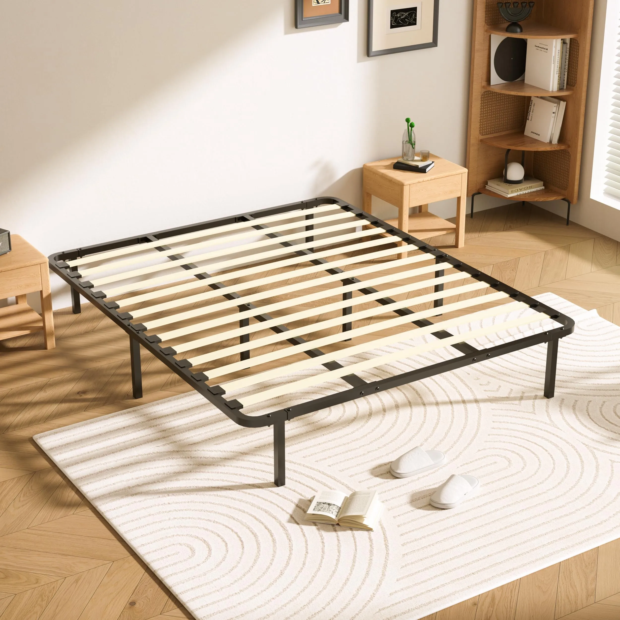 DEWINNER Rete Letto 120x190cm, Altezza 35 cm, 13 Doghe in Legno Pioppo Ortopedica con 8 Piedi - immagine 1