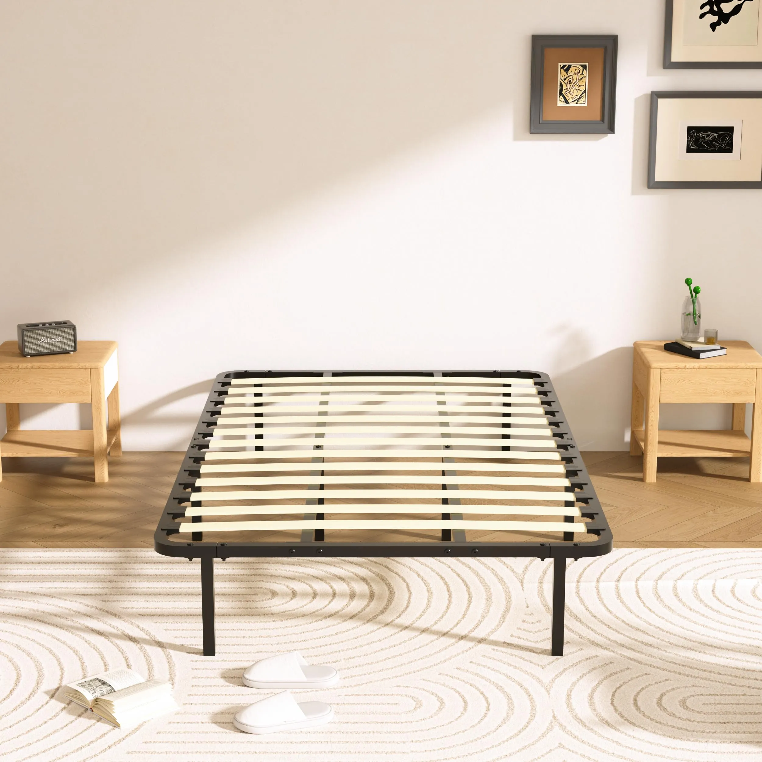 DEWINNER Rete Letto 120x190cm, Altezza 35 cm, 13 Doghe in Legno Pioppo Ortopedica con 8 Piedi - immagine 5
