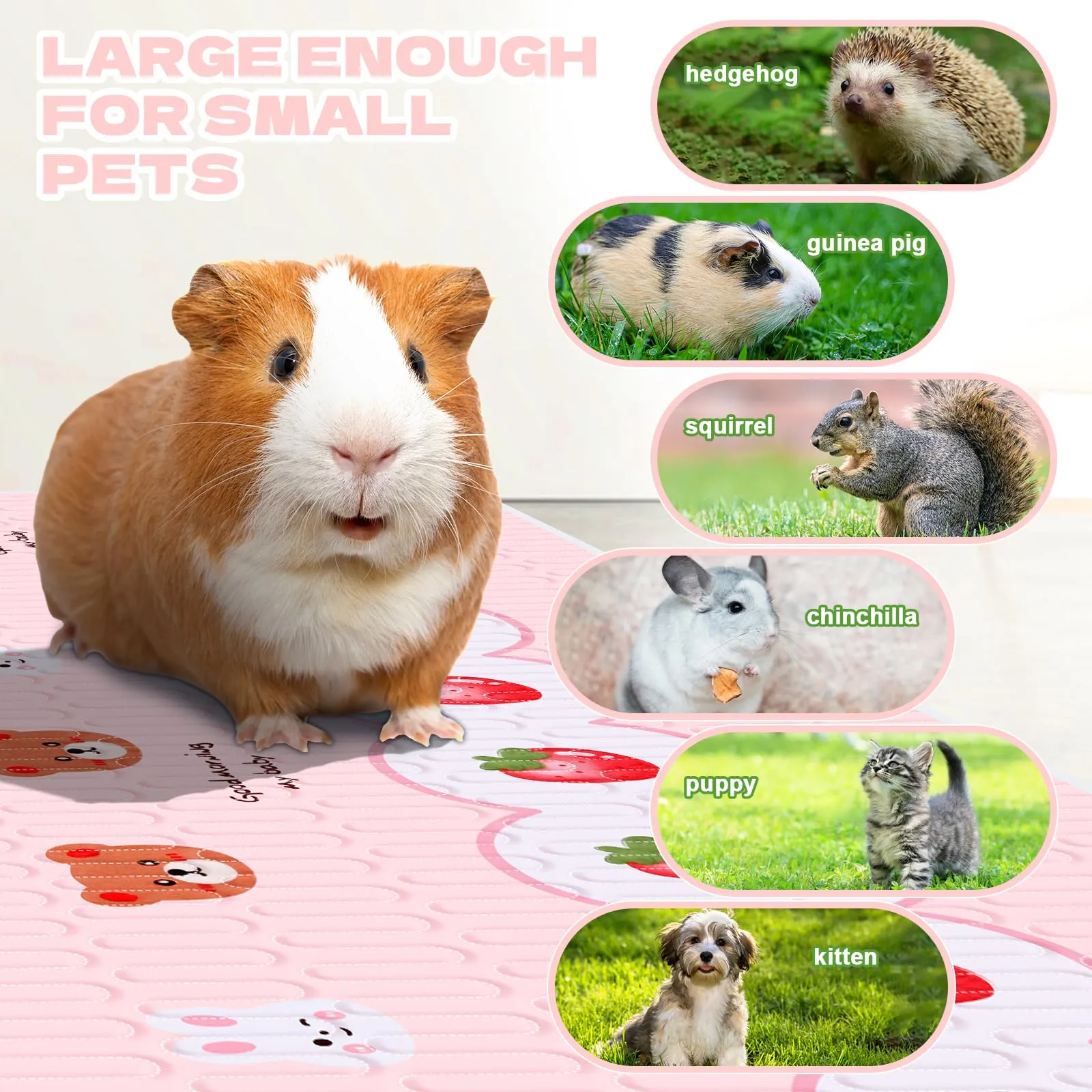 OPEYATOYS Cuscinetti per gabbia per piccoli animali, impermeabili e assorbenti, 61 x 120 cm, confezione da 4 - immagine 5