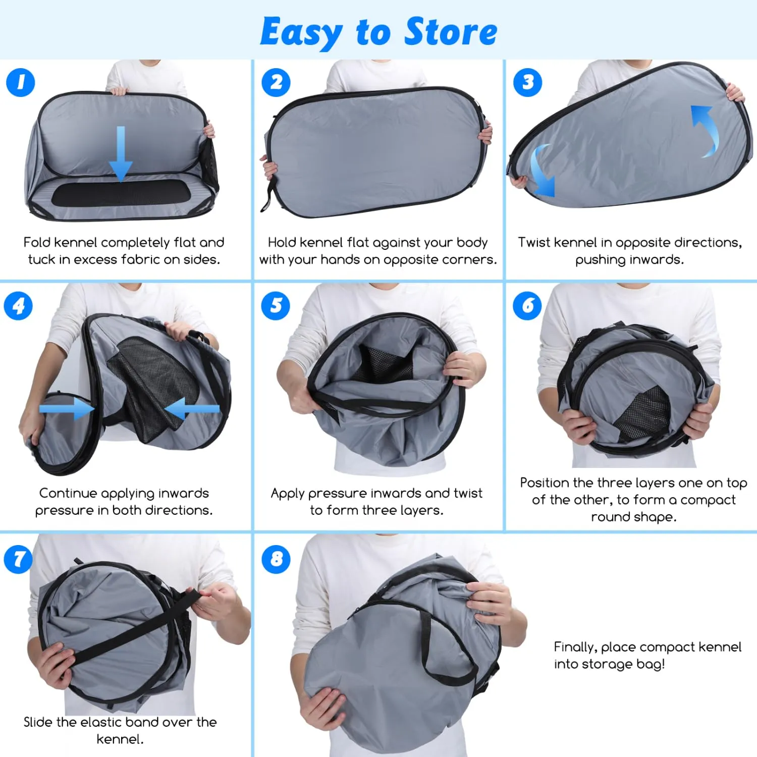 Nobleza Gabbia Portatile per Cani e Gatti, Recinto Pieghevole in Tessuto Oxford 210D Impermeabile, 93x54x54cm - immagine 5