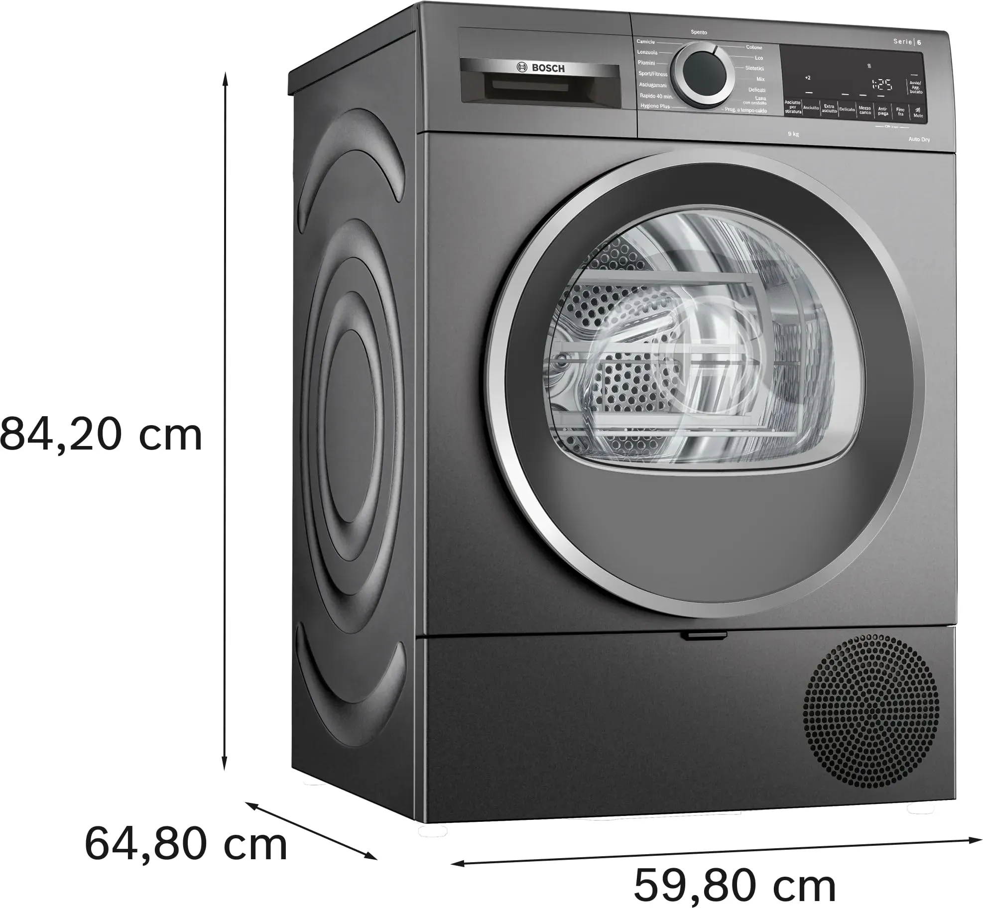 Bosch Serie 6 WQG243DRII Asciugatrice pompa calore 9kg Antracite - immagine 6