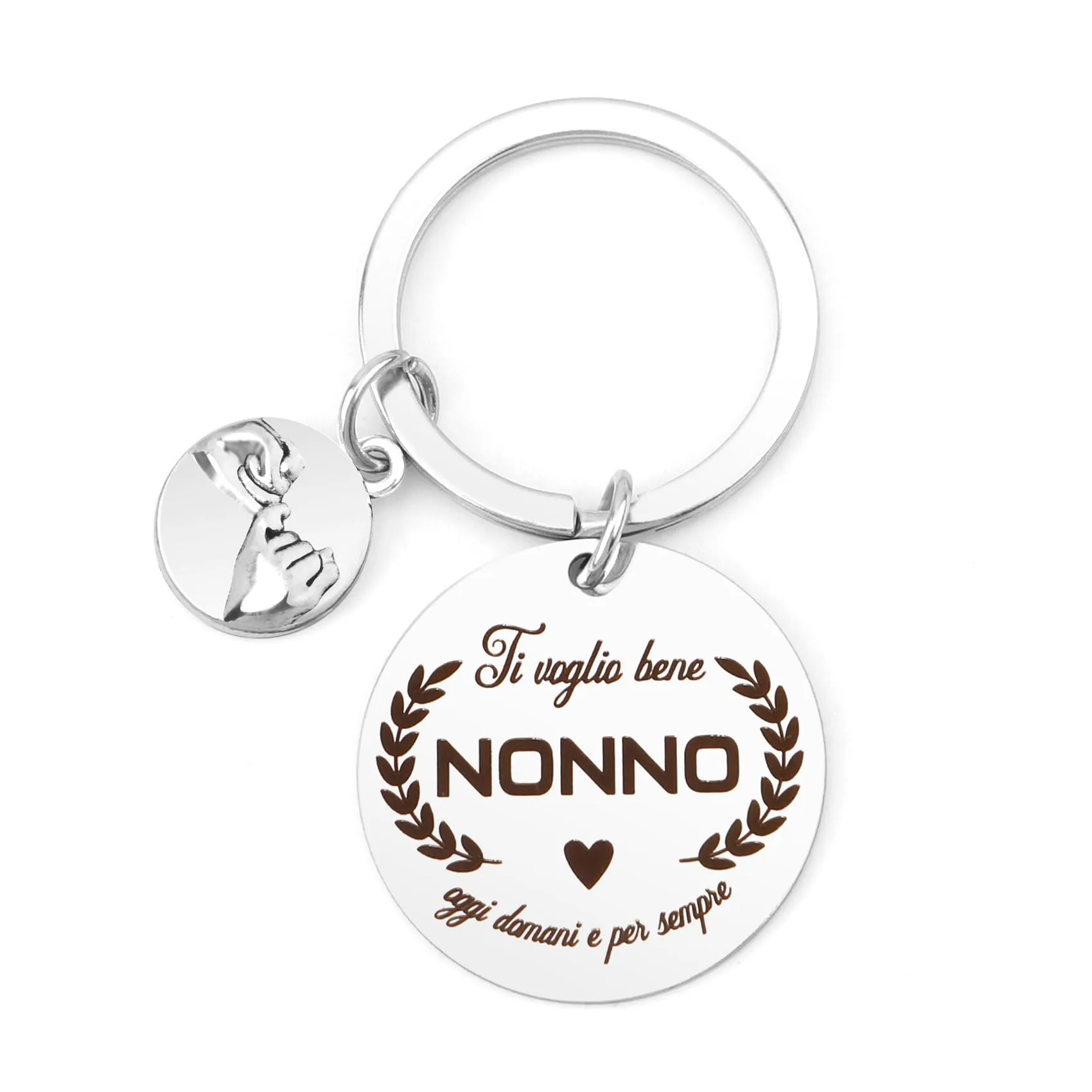 XiuGlimpse Portachiavi per Nonno in Acciaio Inossidabile - immagine 1
