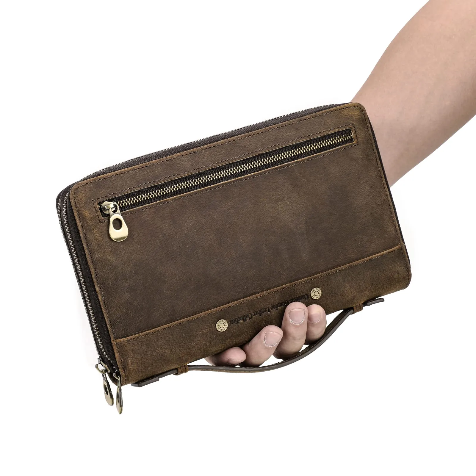 CONTACTS Borsa Tote in Pelle da Uomo con Blocco RFID e Tasca Porta Passaporto - immagine 9