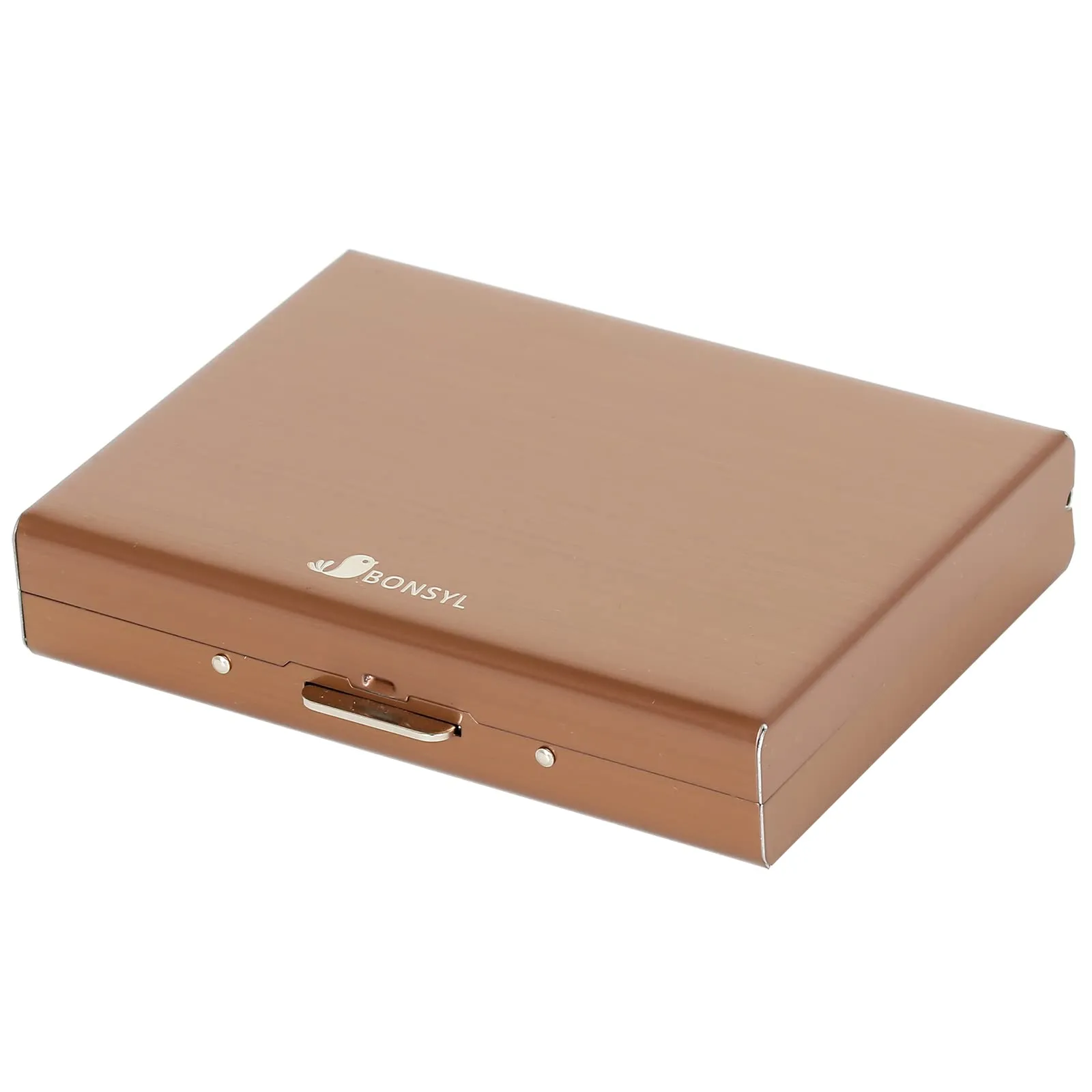 BONSYL Porta Carte di Credito in Acciaio Inossidabile con Blocco RFID, 10 Scomparti, Oro Rosa - immagine 8