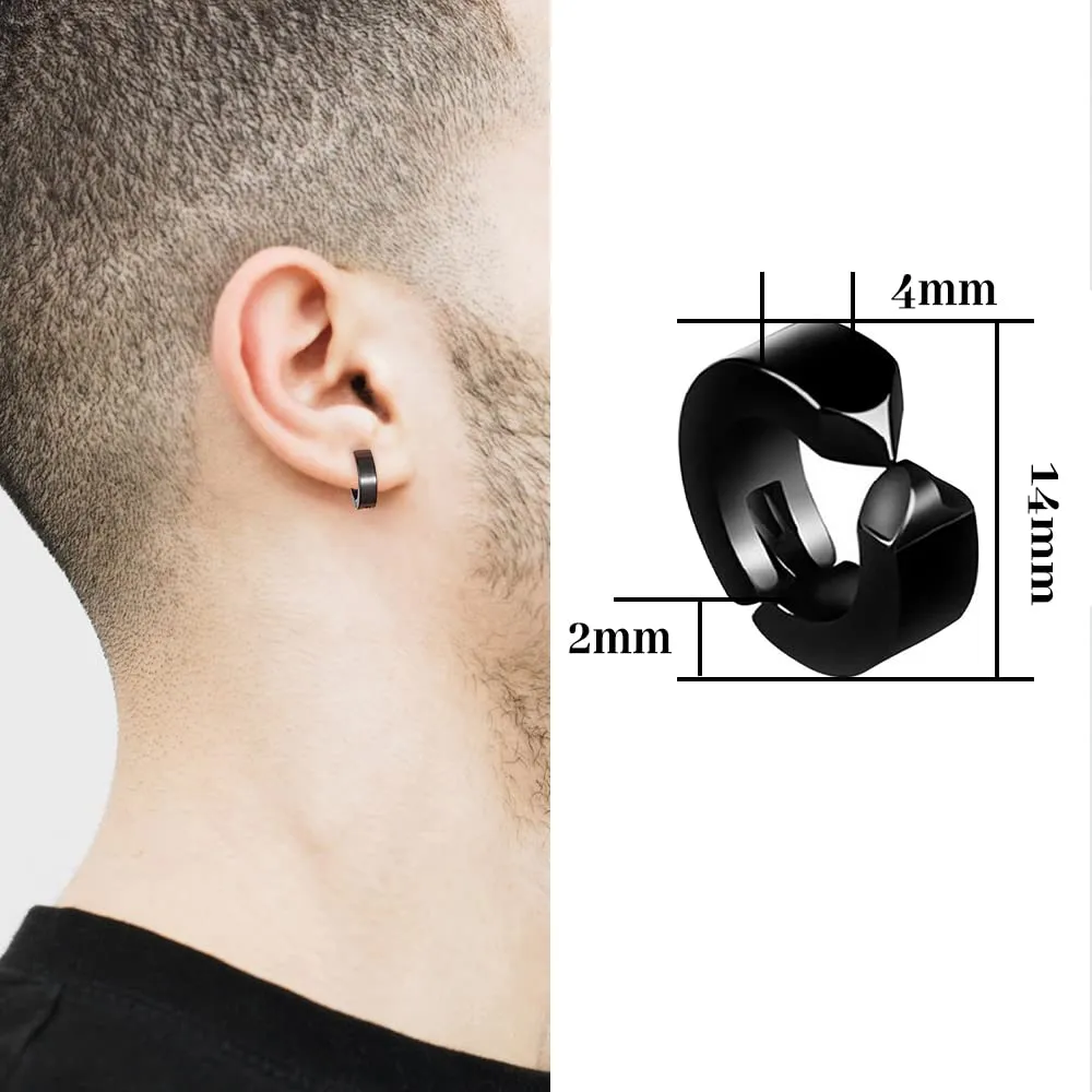XiXiRan Orecchini Magnetici a Croce in Acciaio Inossidabile, Stile Punk Rock, Nero, Unisex - immagine 2