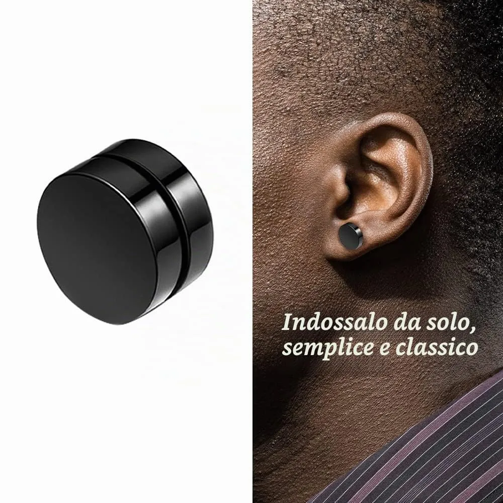 XiXiRan Orecchini Magnetici a Croce in Acciaio Inossidabile, Stile Punk Rock, Nero, Unisex - immagine 5