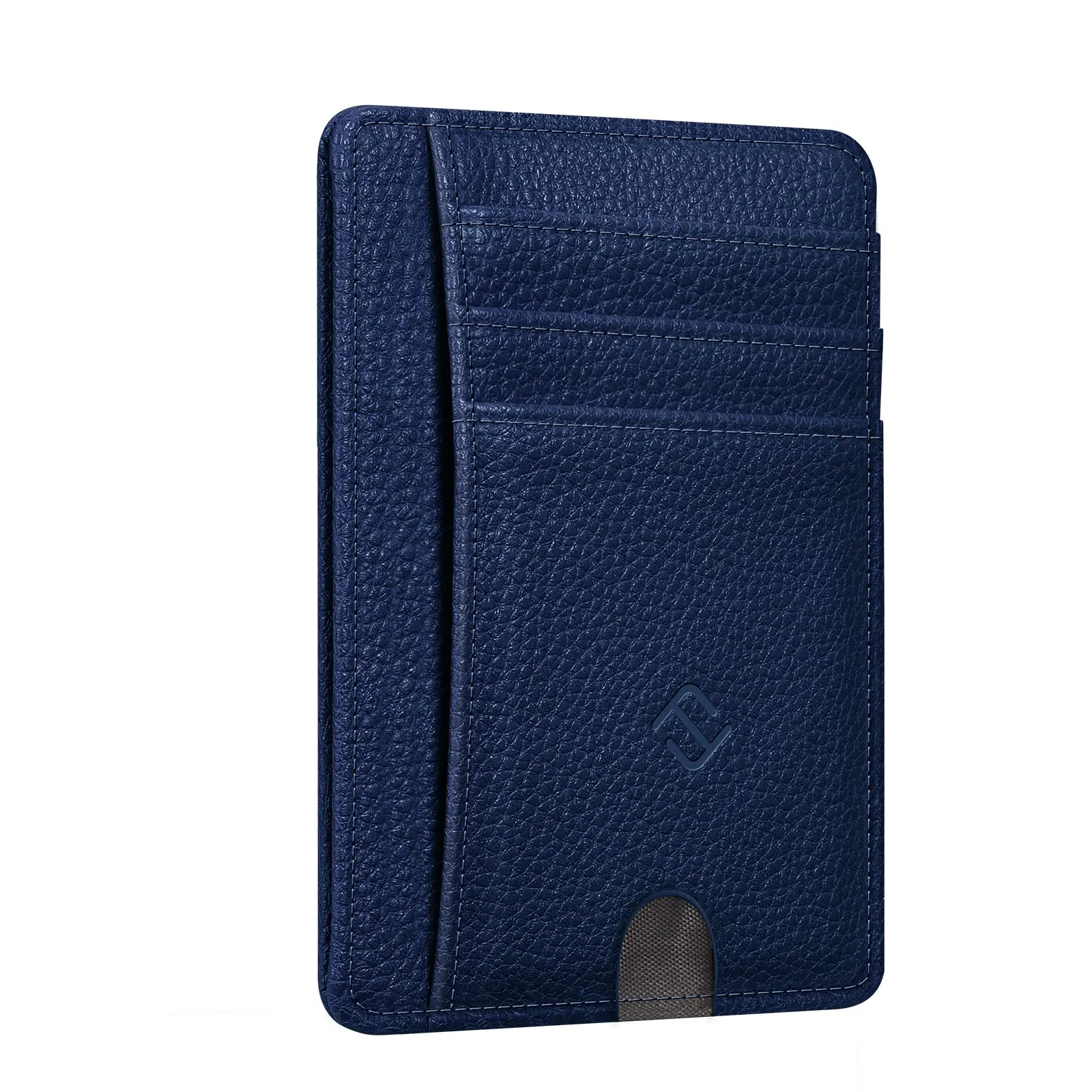 FINTIE Portafoglio Sottile con Tasca Frontale e Blocco RFID, Similpelle, Blu Scuro - immagine 1
