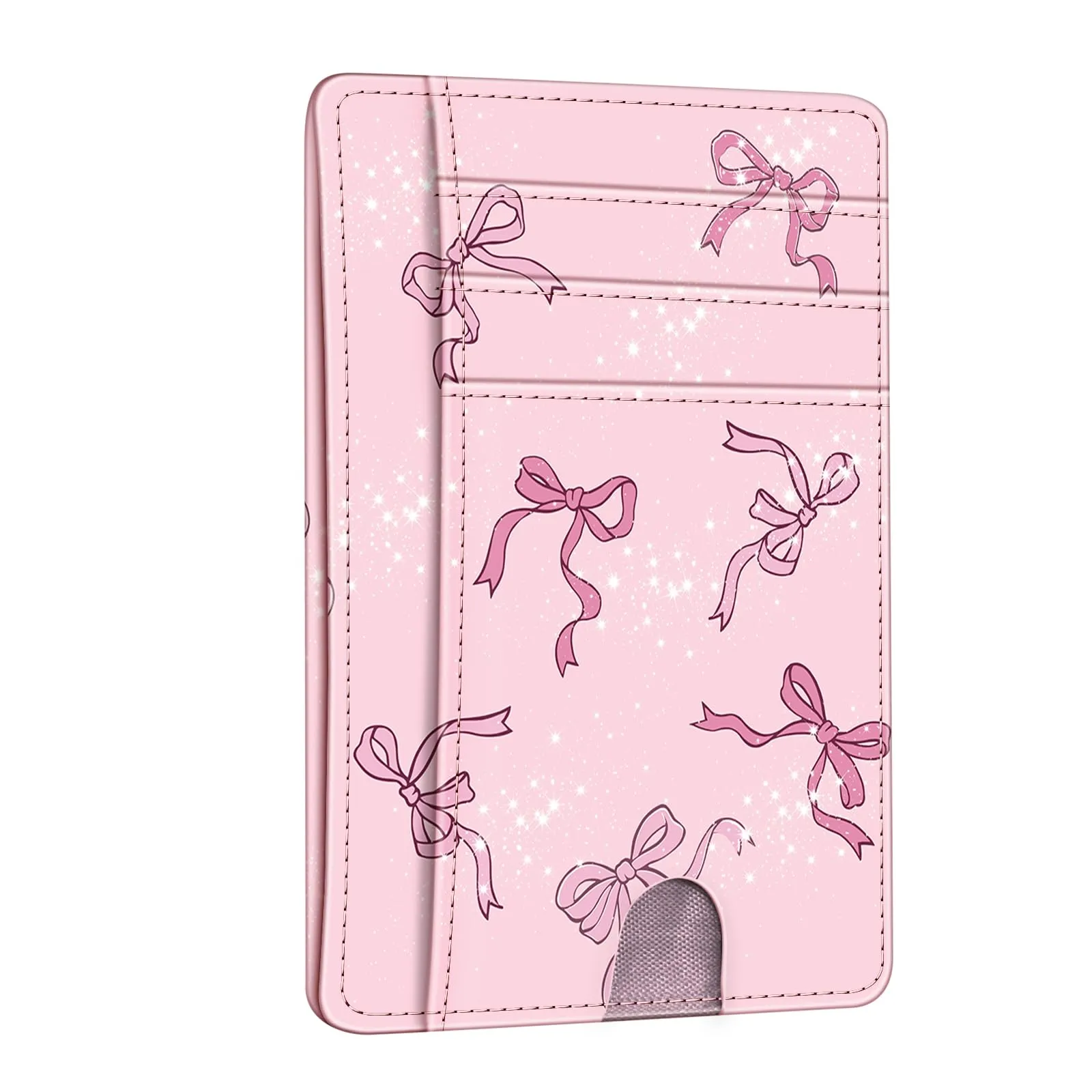 FINTIE Portafoglio Sottile con Tasca Frontale e Blocco RFID - Rosa Fiocco - immagine 1