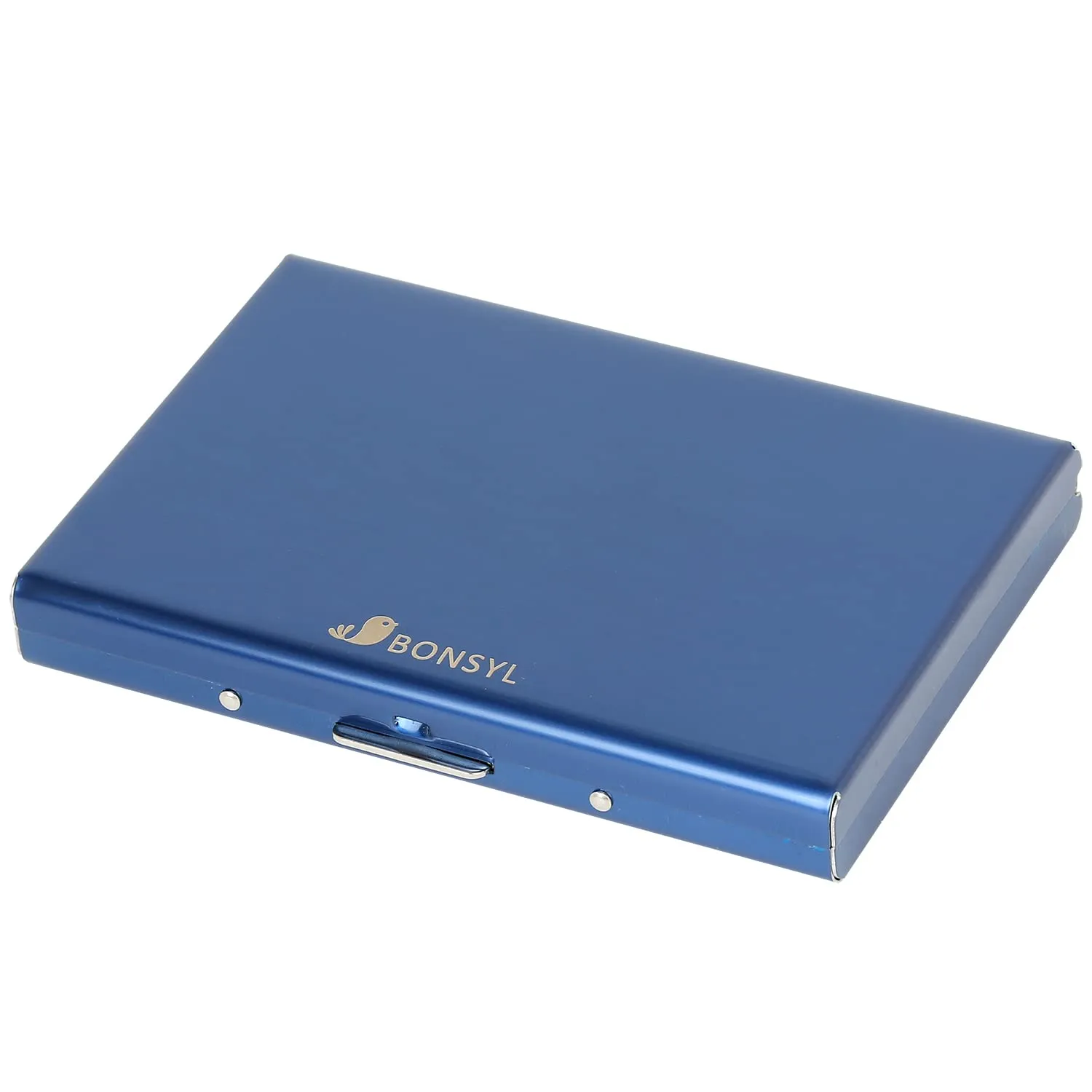 BONSYL Porta Carte di Credito in Acciaio Inossidabile con Blocco RFID, 6 Fessure, Blu - immagine 8