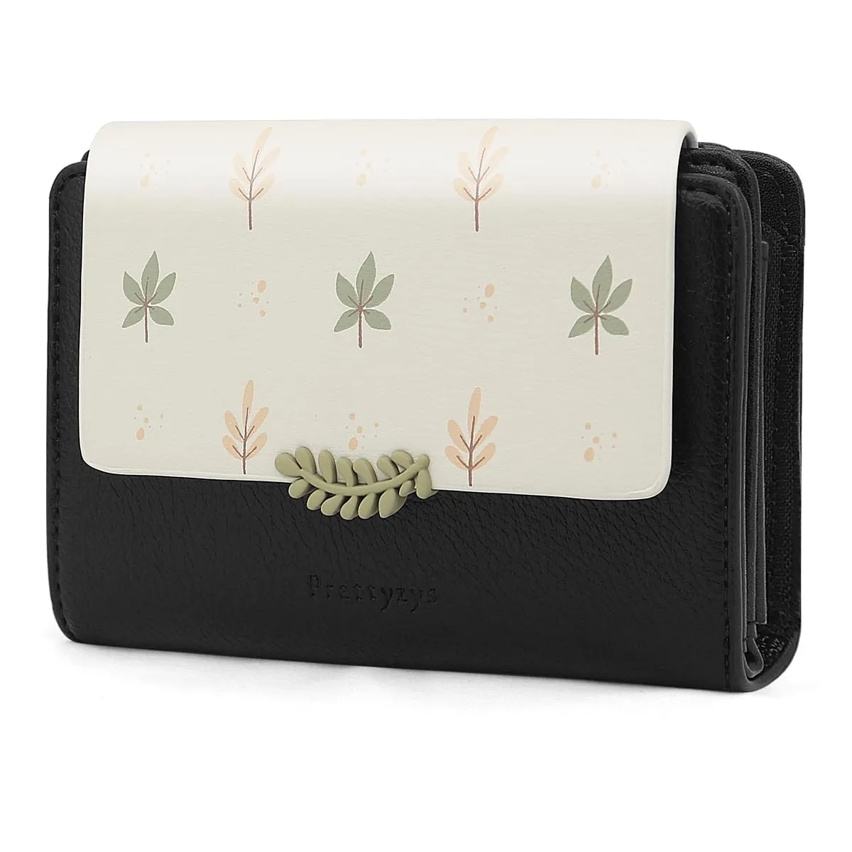 REETEE Portafoglio Donna in Pelle PU Slim Formato Corto con Cerniera e 10 Porta Carte, Nero - immagine 1