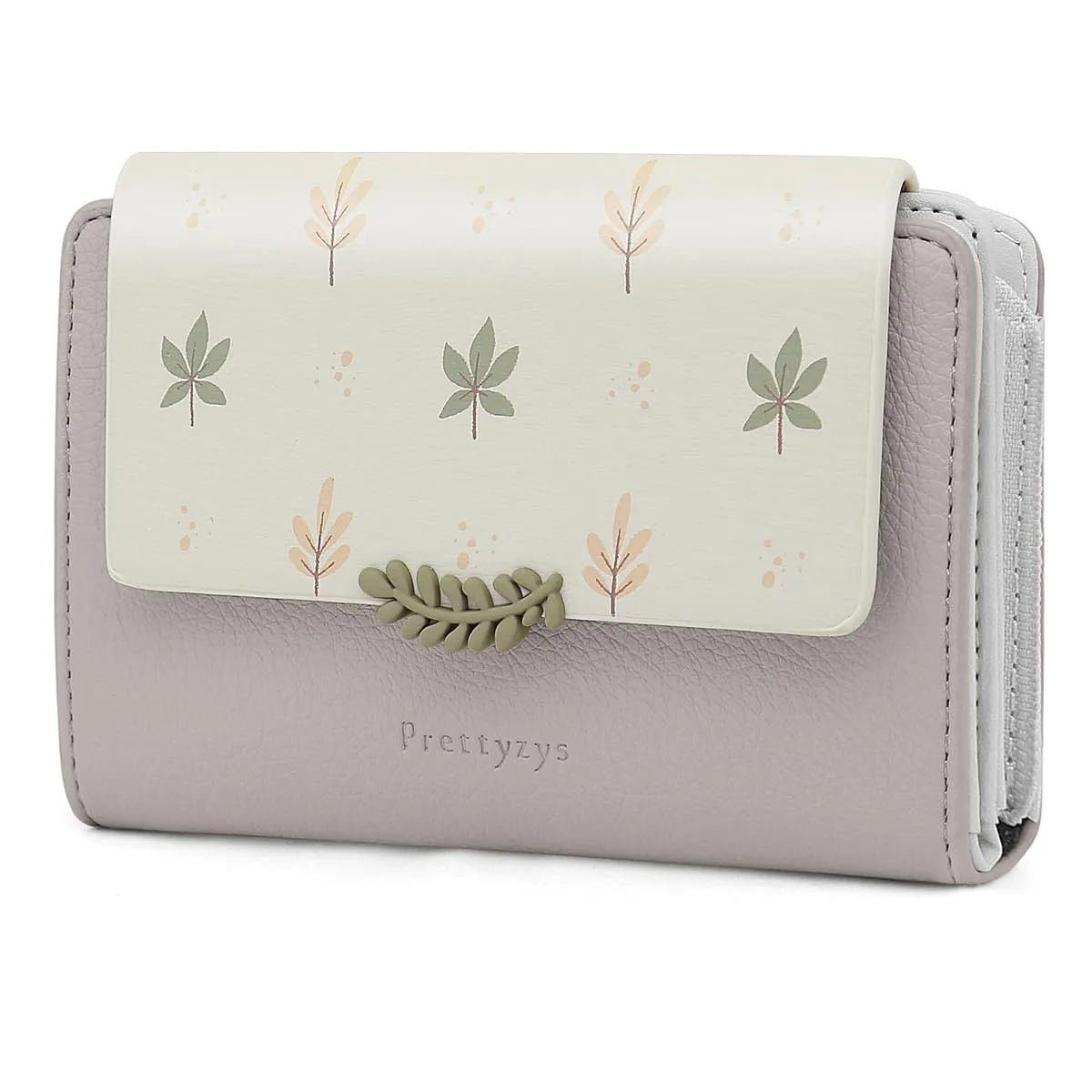 REETEE Portafoglio Donna in Pelle PU Slim Formato Corto con Cerniera e 10 Porta Carte (Z-grigio) - immagine 1