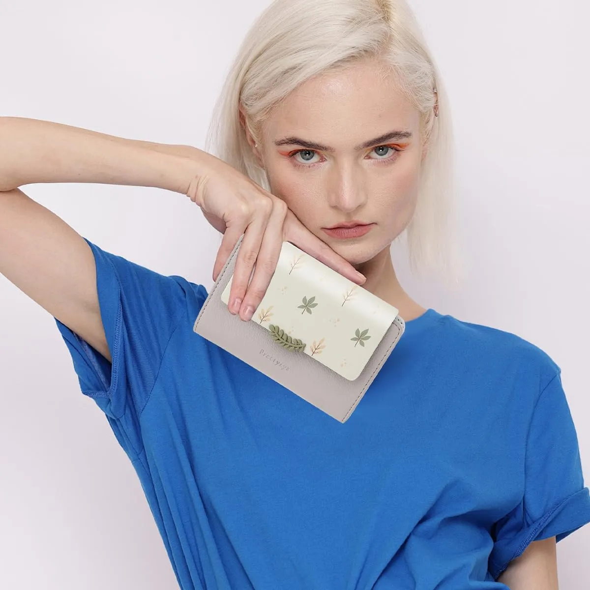 REETEE Portafoglio Donna in Pelle PU Slim Formato Corto con Cerniera e 10 Porta Carte (Z-grigio) - immagine 7