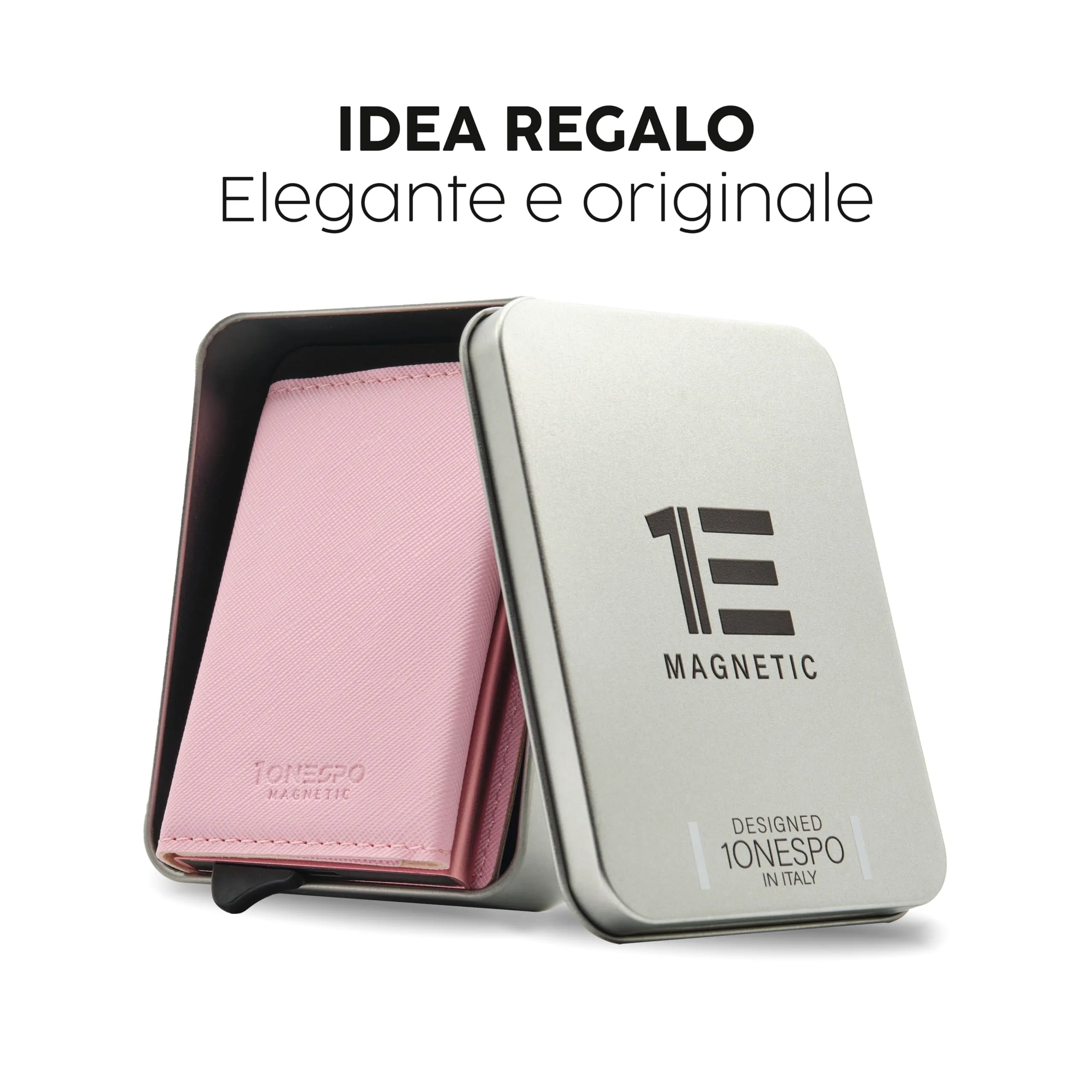 1ONESPO Portafoglio Donna in Vera Pelle Saffiano con Protezione RFID, Rosa - immagine 6