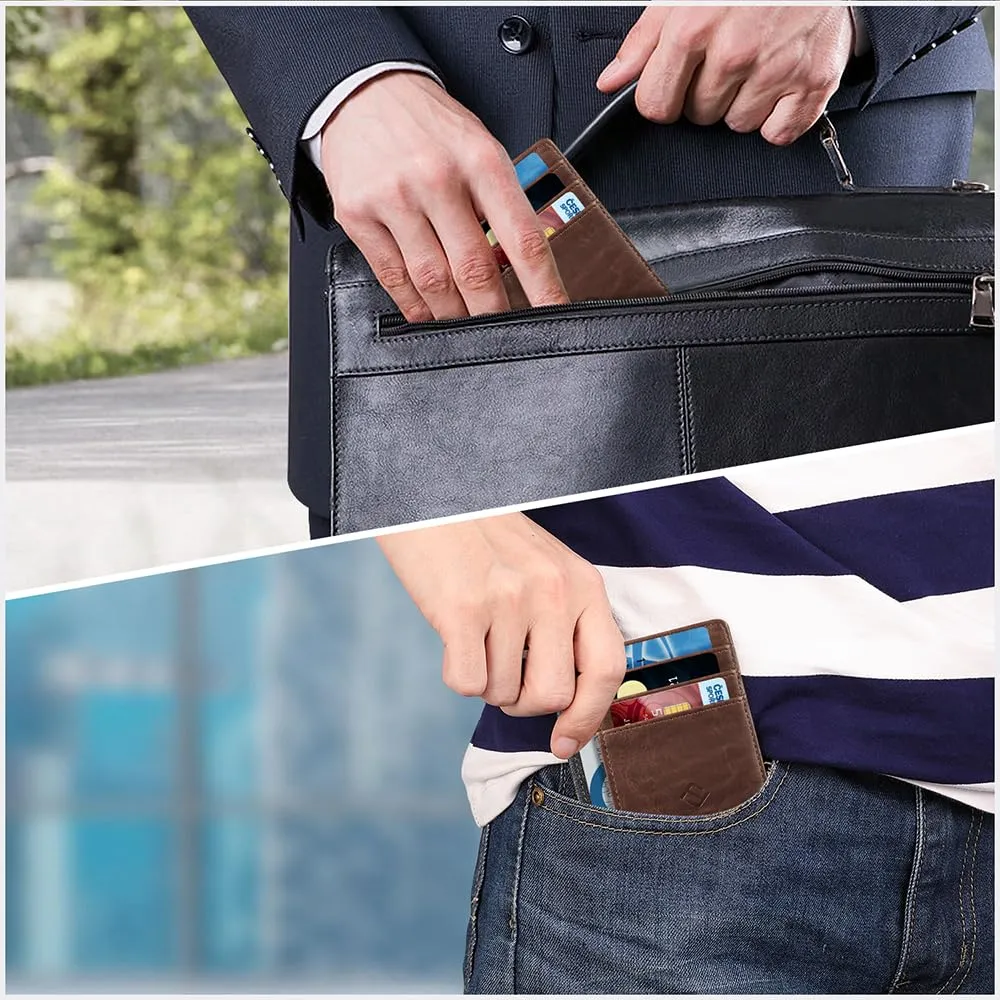 FINTIE Portafoglio Sottile con Tasca Frontale e Blocco RFID in Similpelle - immagine 7
