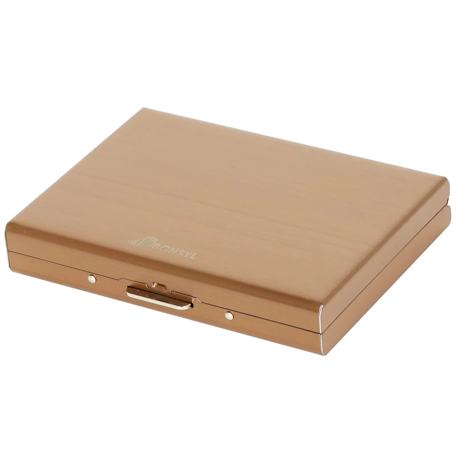BONSYL Porta Carte di Credito in Metallo con Blocco RFID, Portafoglio Ultra Sottile con 8 Fessure, Oro Rosa - immagine 8