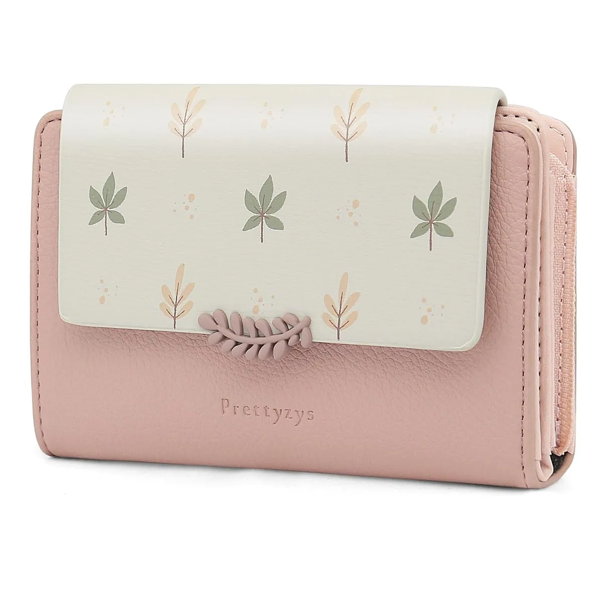 REETEE Portafoglio Donna in Pelle PU Slim Formato Corto con Cerniera e 10 Porta Carte - Z-Rosa - immagine 1