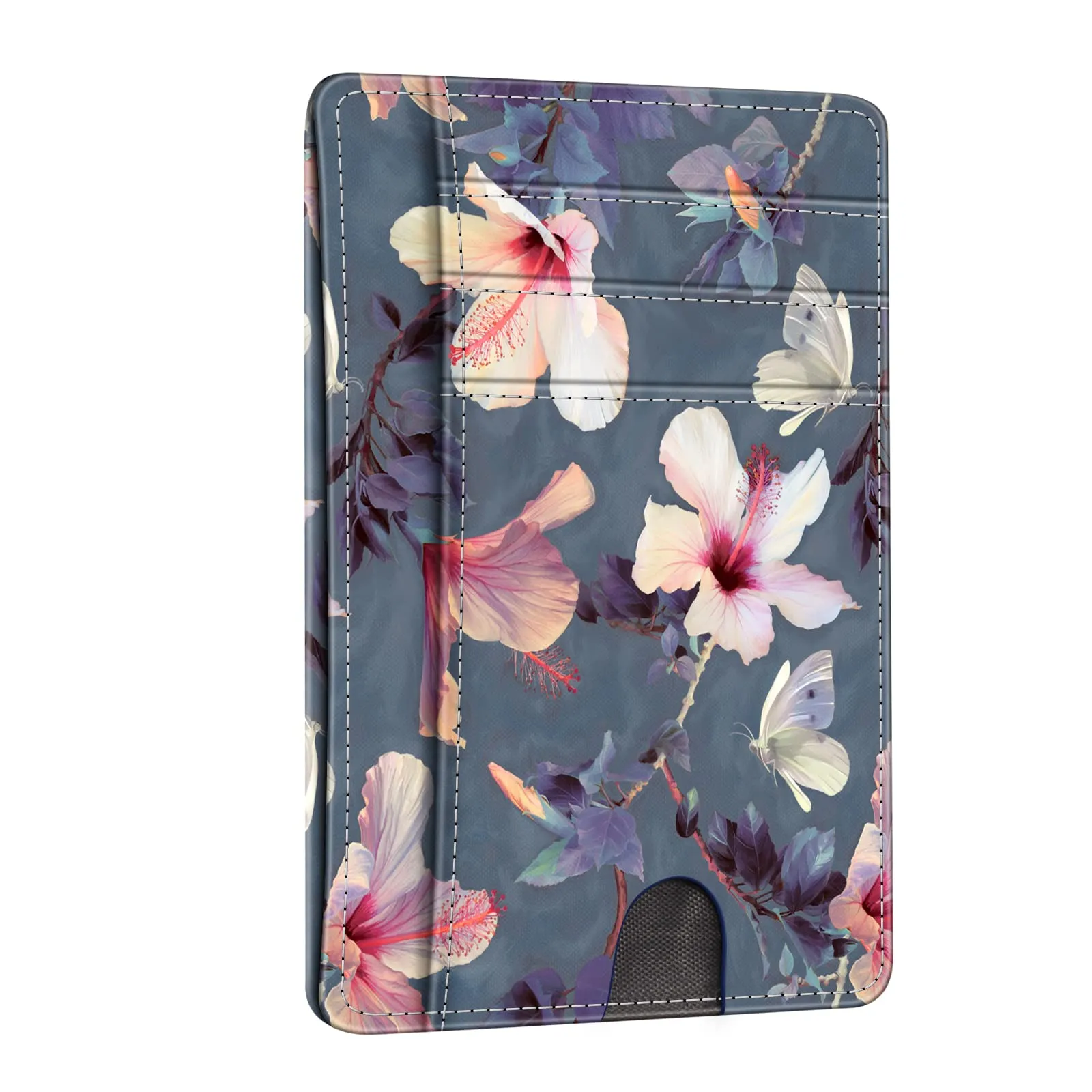 FINTIE Portafoglio Sottile con Tasca Frontale, Floreale, Z-blooming Hibiscus - immagine 1