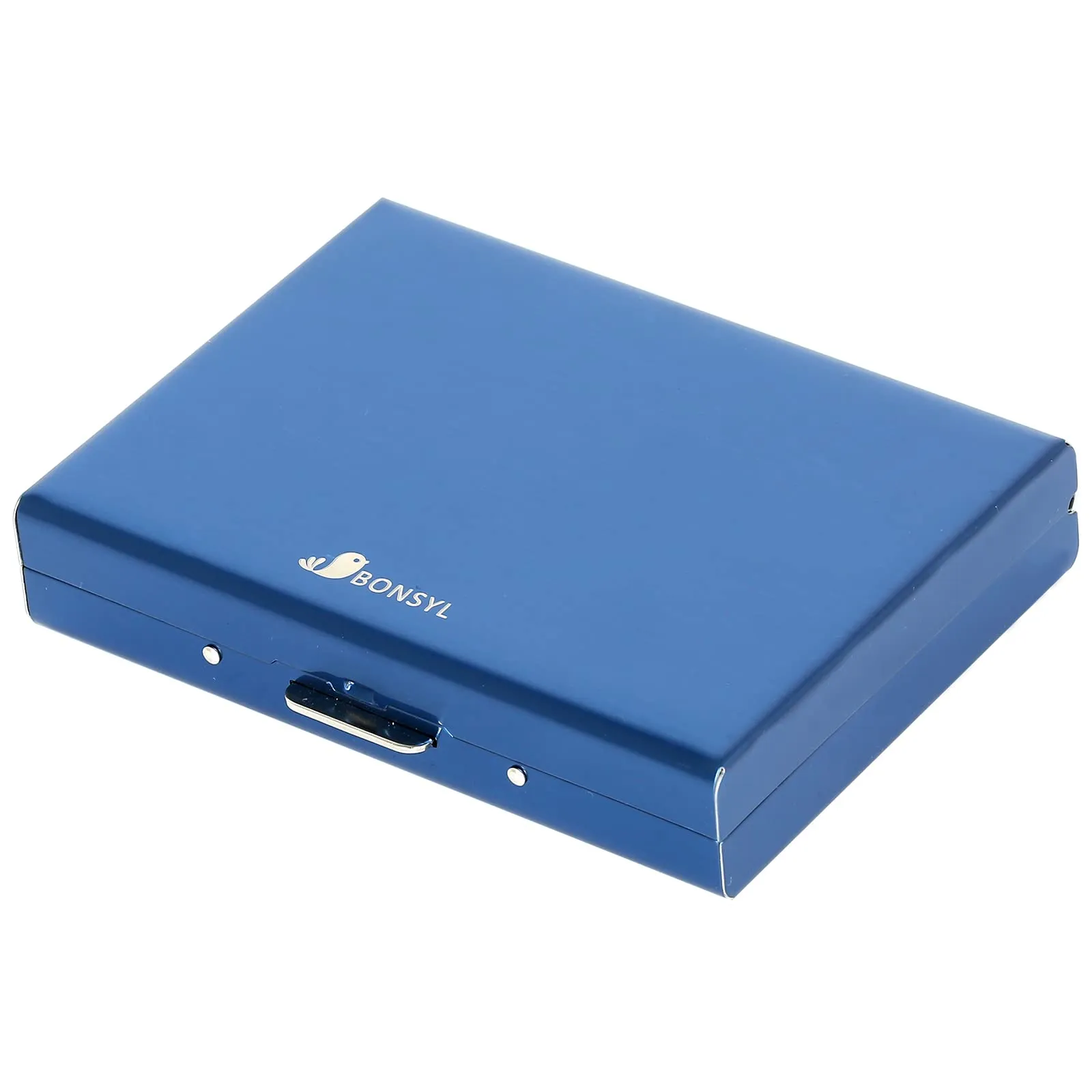 BONSYL Porta Carte di Credito in Acciaio Inossidabile con Blocco RFID, 10 Carte, Blu - immagine 8