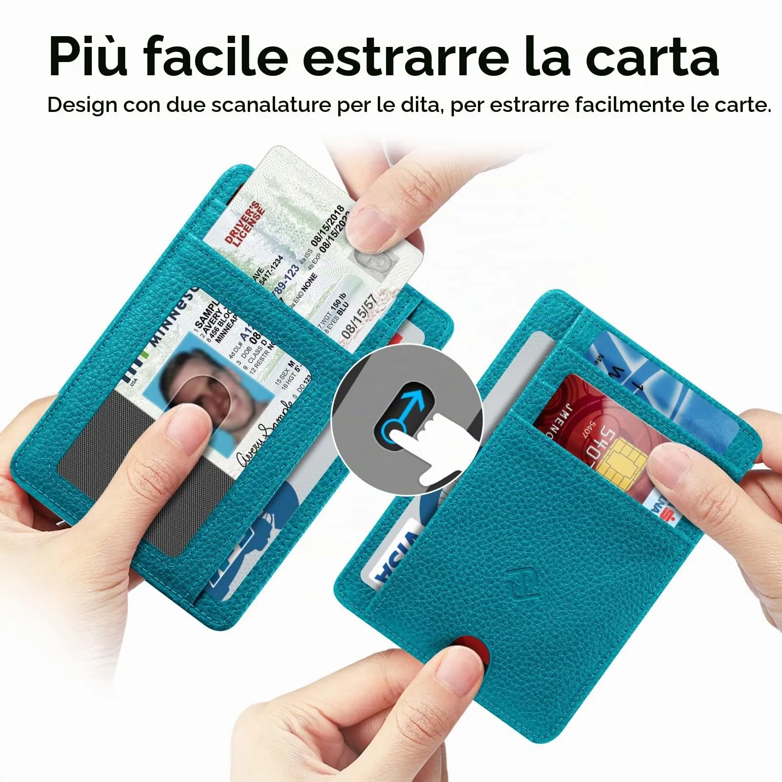FINTIE Portafoglio Sottile con Tasca Frontale, Pelle Sintetica, Legacy Teal - immagine 4