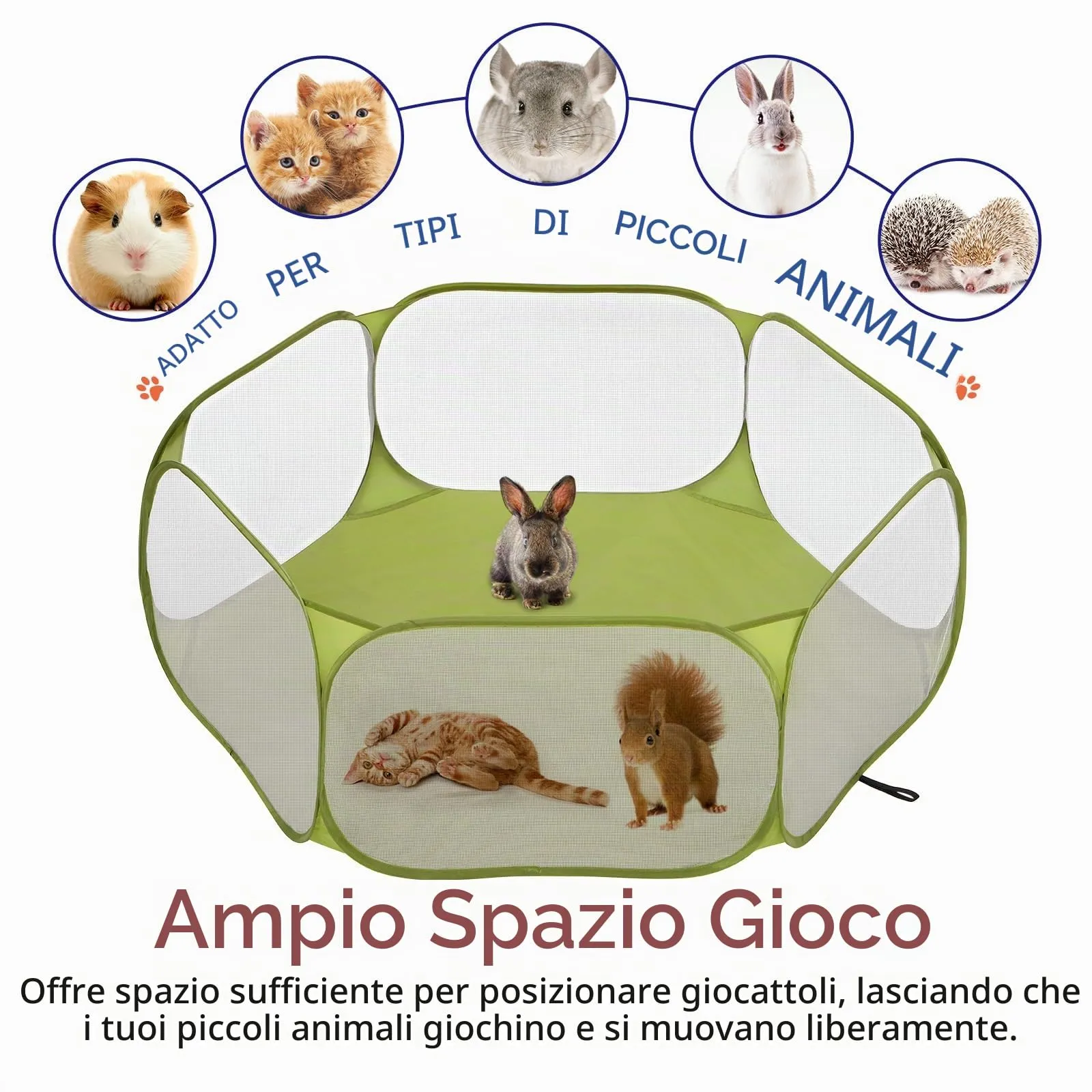 Pawaboo Recinto per Piccoli Animali, Verde - immagine 7