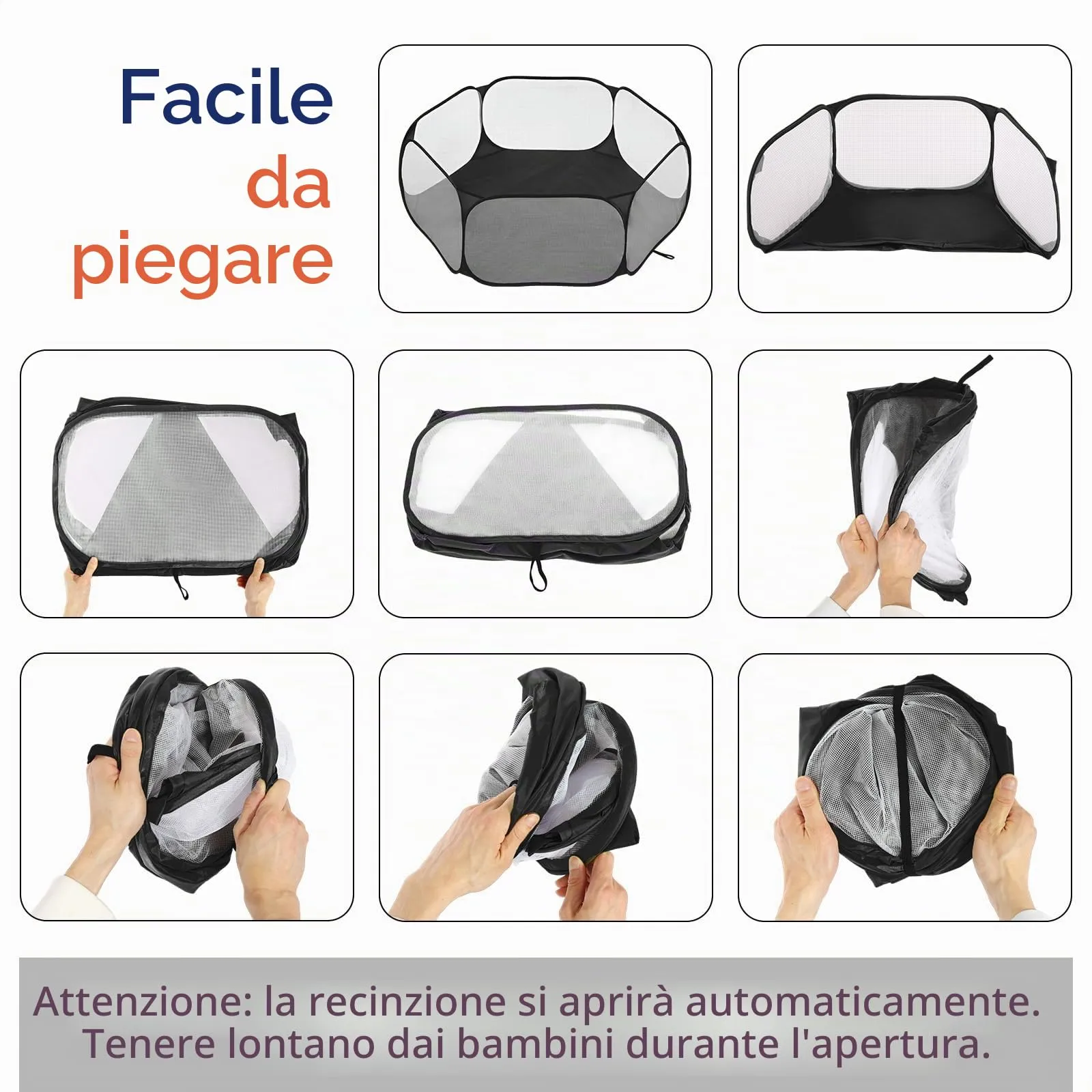 Pawaboo Recinto per piccoli animali, Nero - immagine 2