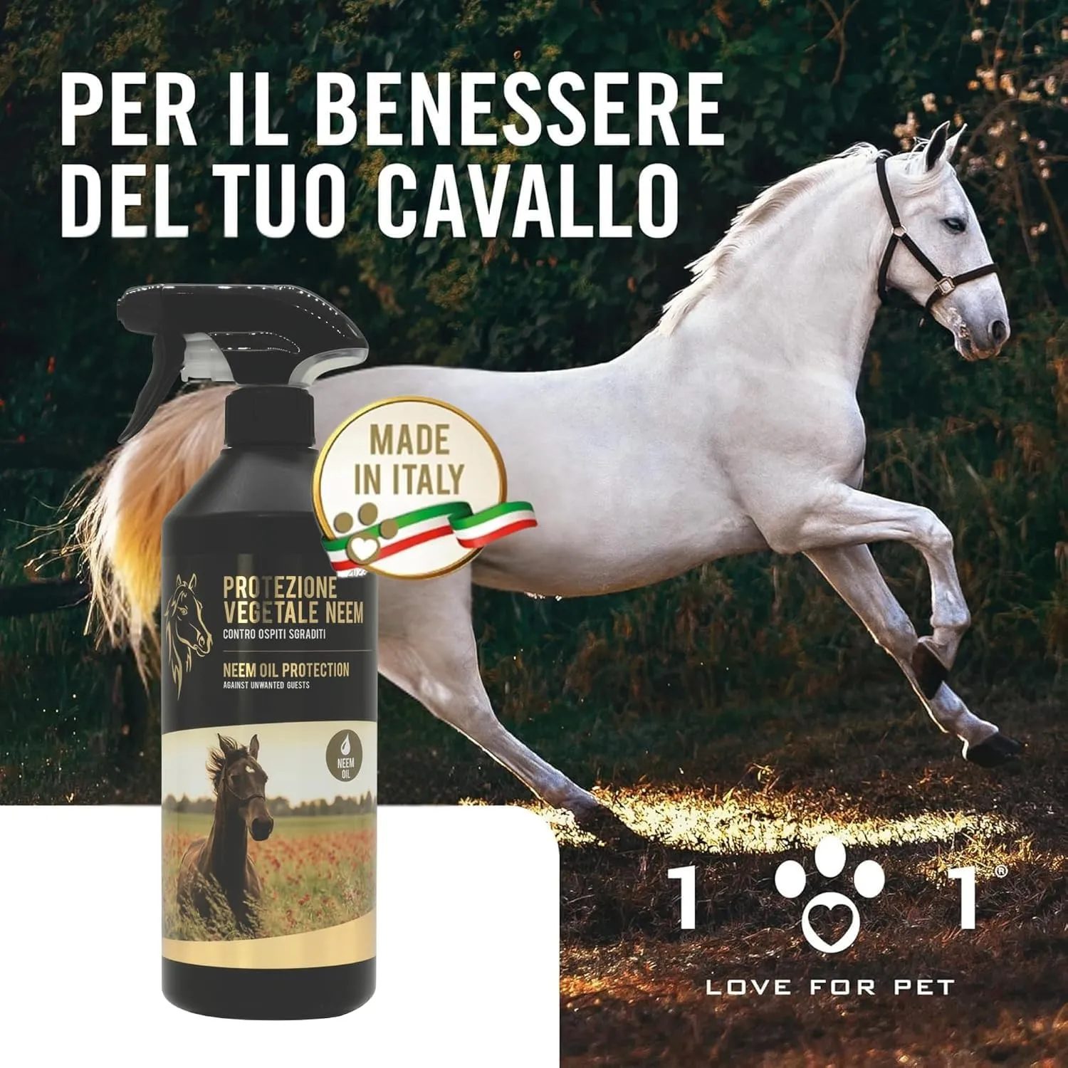 101 love for pet Olio di Neem per Cavalli, Repellente Insetti Spray, 750 ml - immagine 7