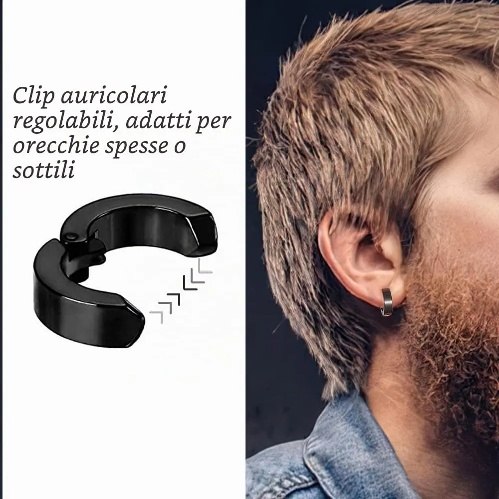 XiXiRan Orecchini Magnetici a Croce in Acciaio Inossidabile, Stile Punk Rock, Nero, Unisex - immagine 5