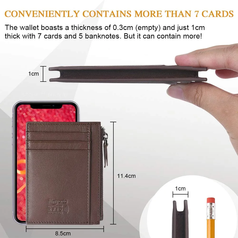 flintronic Portafoglio in Vera Pelle RFID/NFC Blocco con Tasche per Carte di Credito - immagine 3