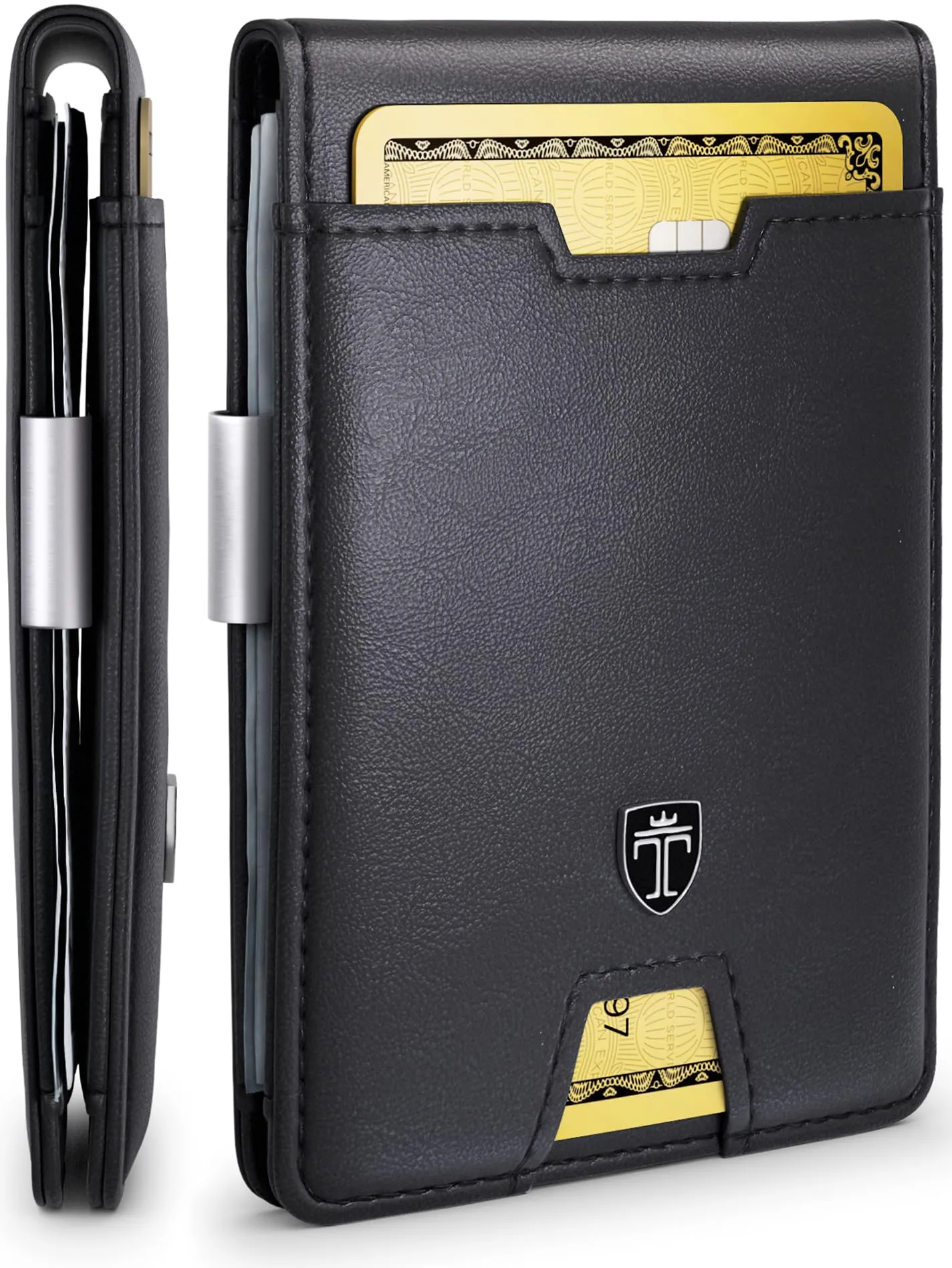 TRAVANDO Portafoglio Uomo London con Protezione RFID, Slim Porta Carte di Credito con Clip per Contanti e Portamonete - immagine 1