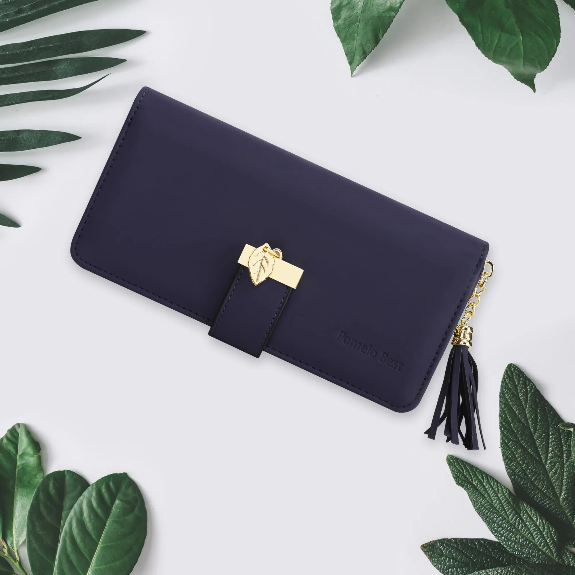 Pomelo Best Portafoglio Donna in Pelle Sintetica con Blocco RFID, Blu Opaco, M, Classico - immagine 4