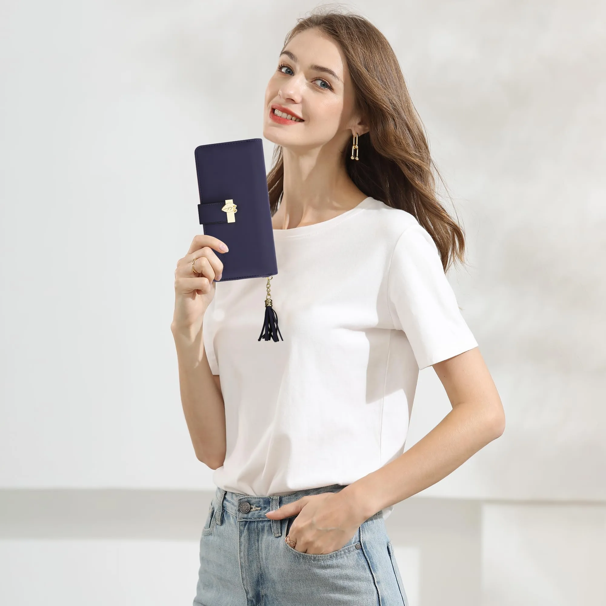 Pomelo Best Portafoglio Donna in Pelle Sintetica con Blocco RFID, Blu Opaco, M, Classico - immagine 6